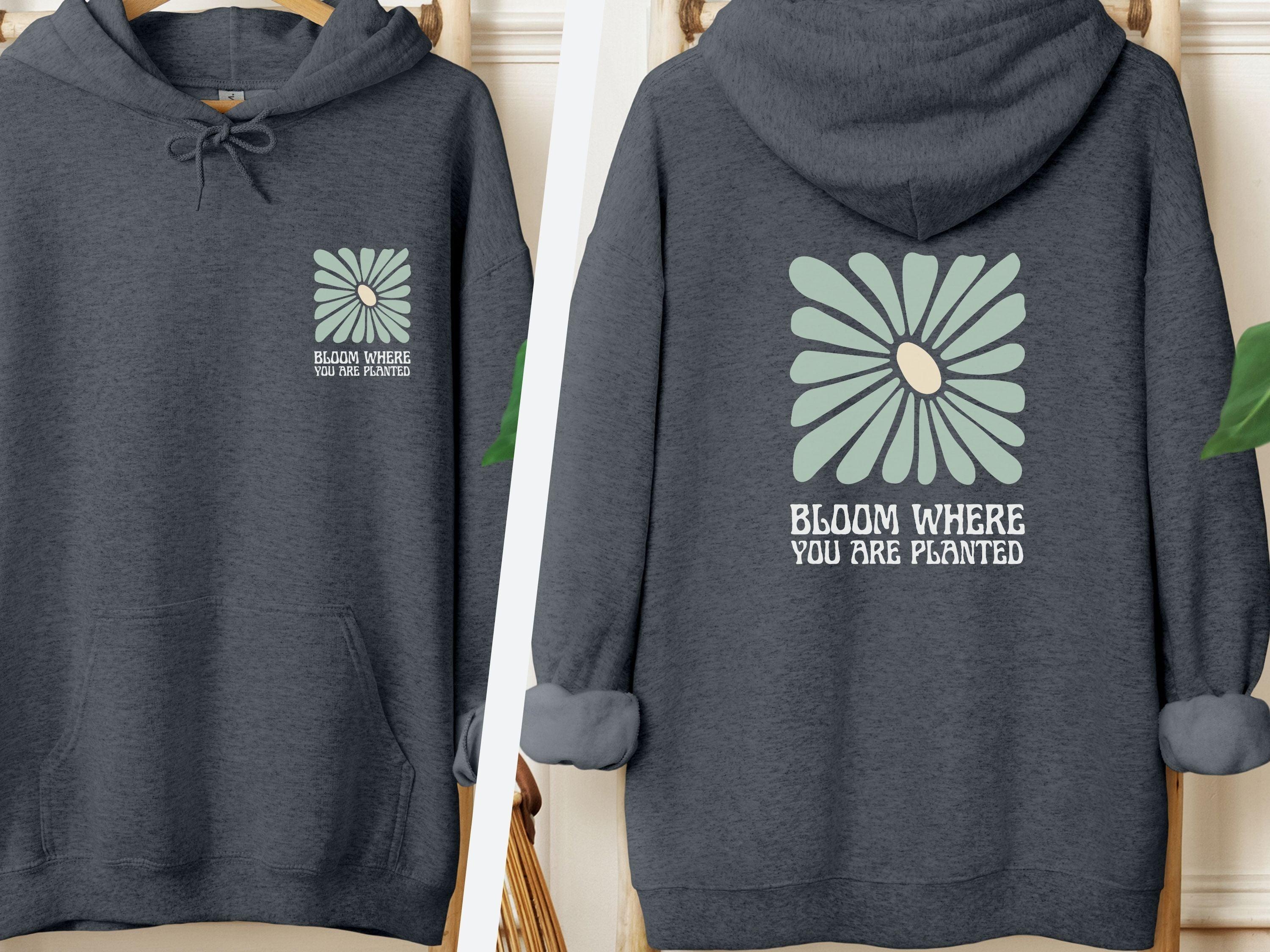 Bloom Where You Are Planted Hoodie-Dark Heather-Neurodiversity, ADHD & Autism Awareness & Acceptance Hoodie by Daily Bloom