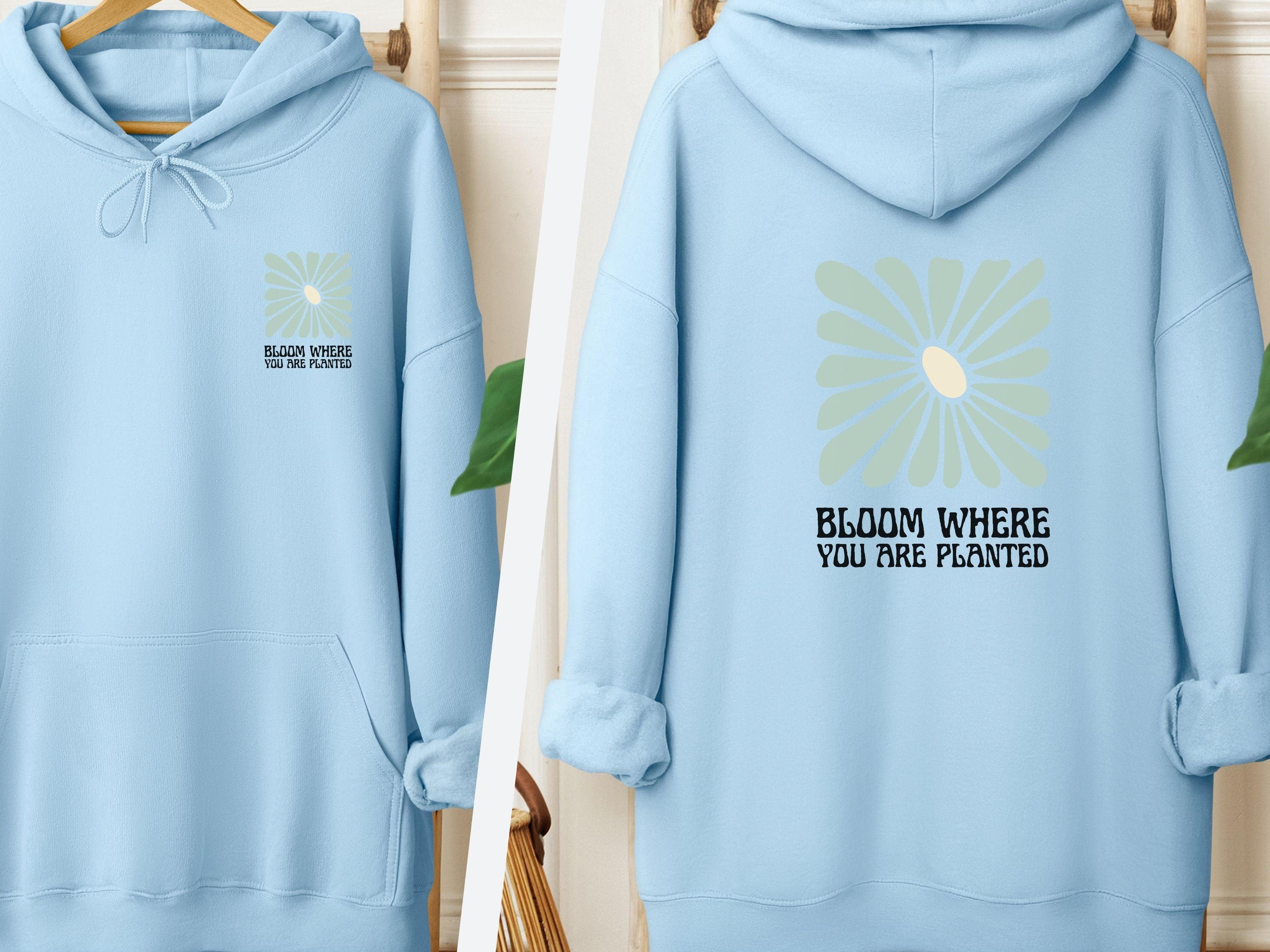 Bloom Where You Are Planted Hoodie-Light Blue-Neurodiversity, ADHD & Autism Awareness & Acceptance Hoodie by Daily Bloom