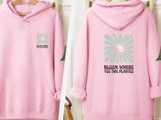 Bloom Where You Are Planted Hoodie-Light Pink-Neurodiversity, ADHD & Autism Awareness & Acceptance Hoodie by Daily Bloom
