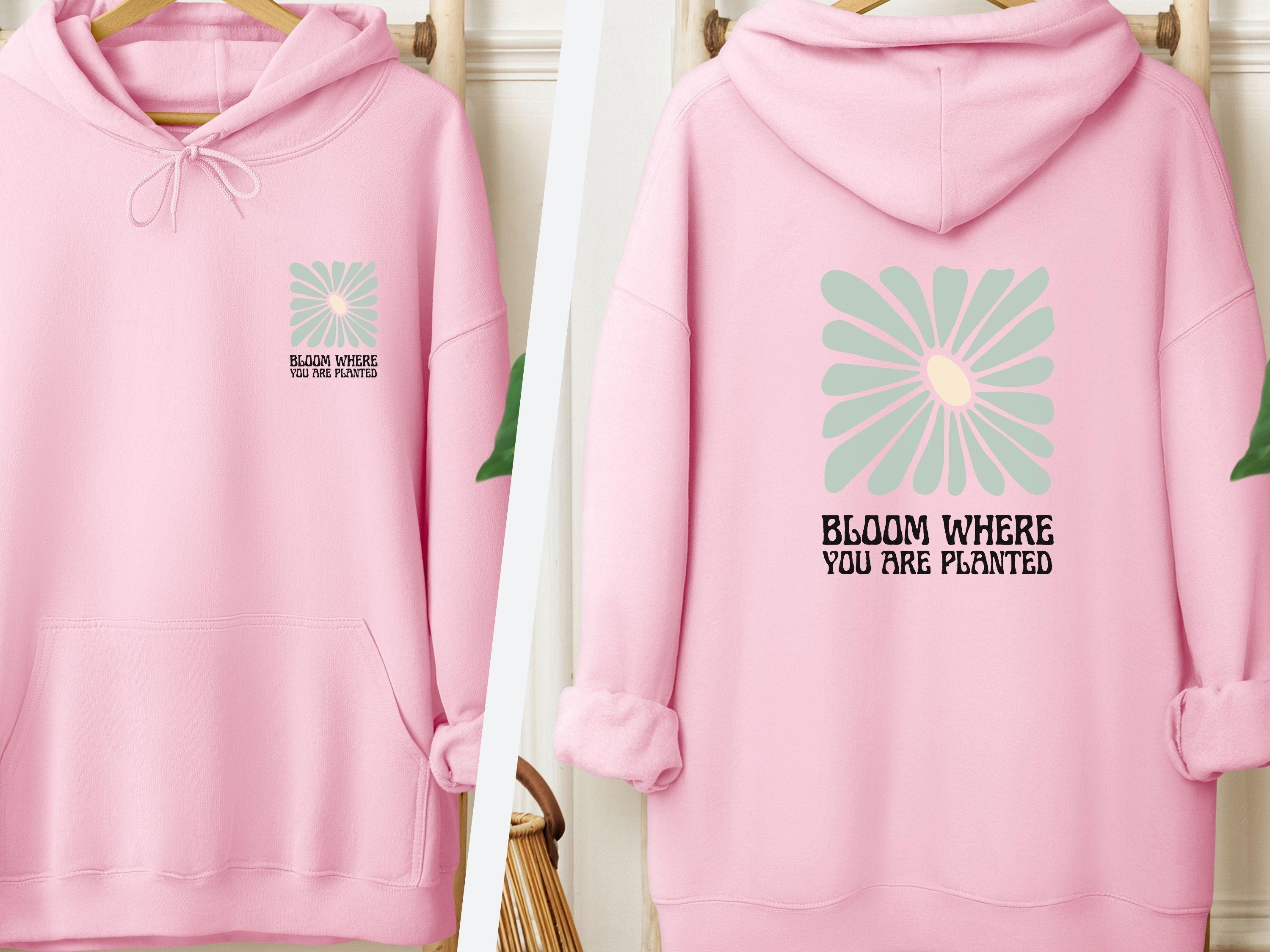 Bloom Where You Are Planted Hoodie-Light Pink-Neurodiversity, ADHD & Autism Awareness & Acceptance Hoodie by Daily Bloom