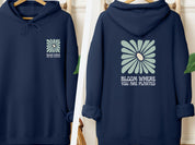Bloom Where You Are Planted Hoodie-Navy-Neurodiversity, ADHD & Autism Awareness & Acceptance Hoodie by Daily Bloom