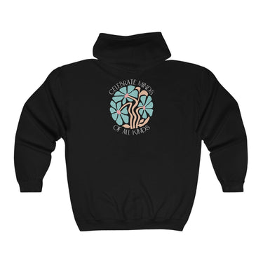 Autism Hoodie - Celebrate Minds of All Kinds Full Zip Hoodie - Daily Bloom