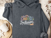 Choose Inclusion Hoodie-Dark Heather-Neurodiversity, ADHD & Autism Awareness & Acceptance Hoodie by Daily Bloom