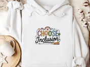 Choose Inclusion Hoodie-White-Neurodiversity, ADHD & Autism Awareness & Acceptance Hoodie by Daily Bloom