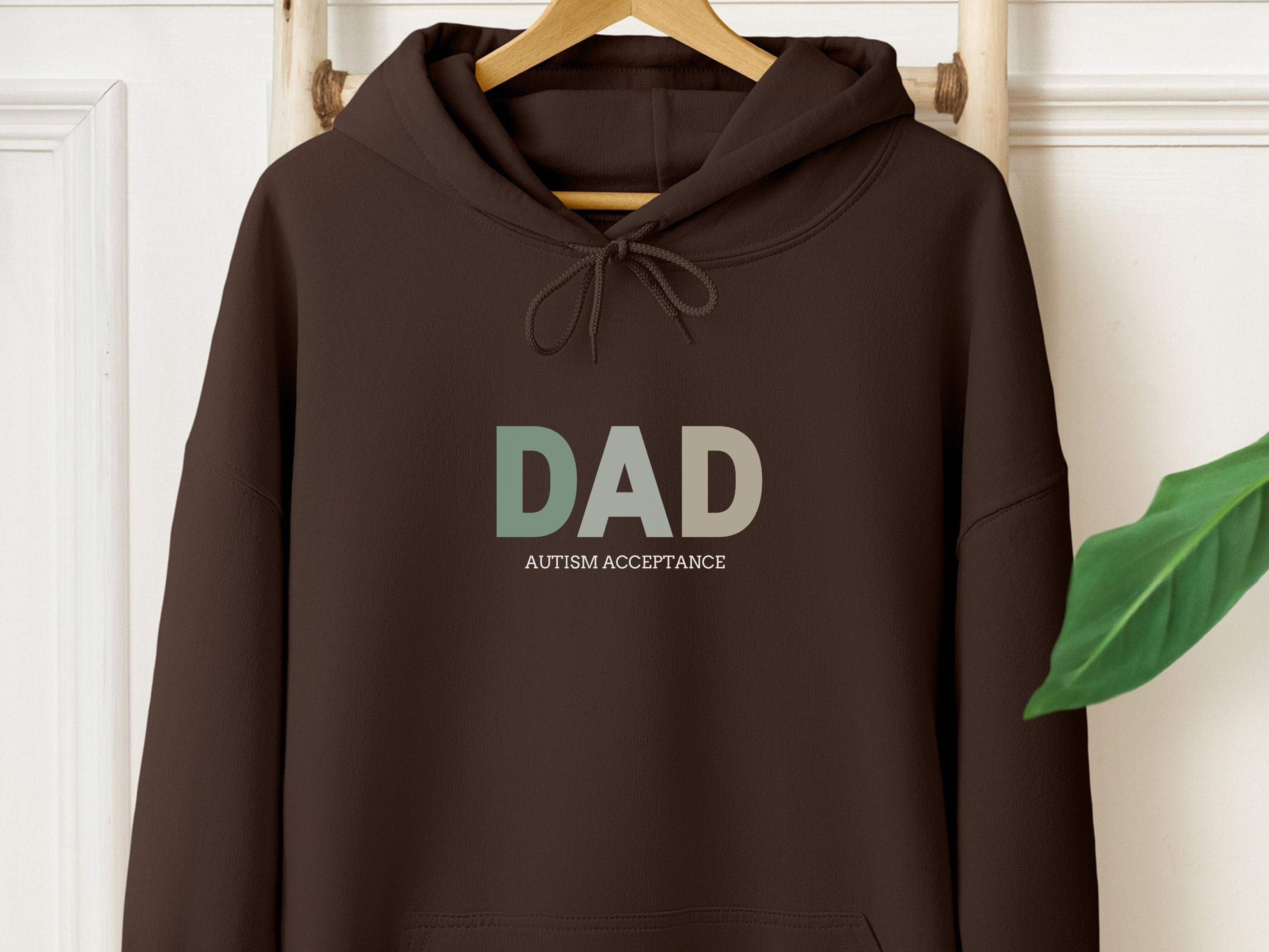 Dad Gradient Men's Hoodie-Dark Chocolate-Neurodiversity, ADHD & Autism Awareness & Acceptance Hoodie by Daily Bloom