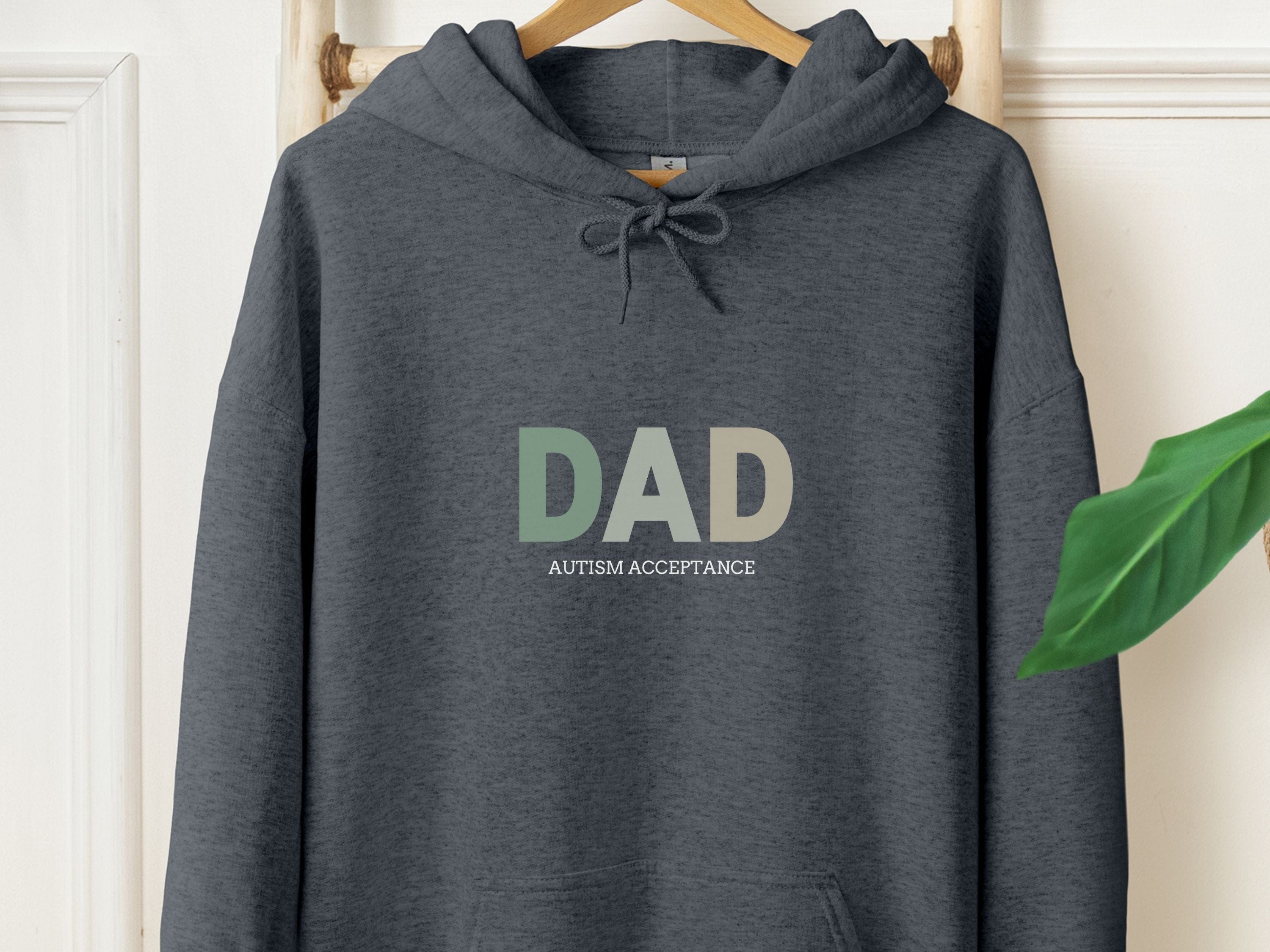 Dad Gradient Men's Hoodie-Dark Heather-Neurodiversity, ADHD & Autism Awareness & Acceptance Hoodie by Daily Bloom