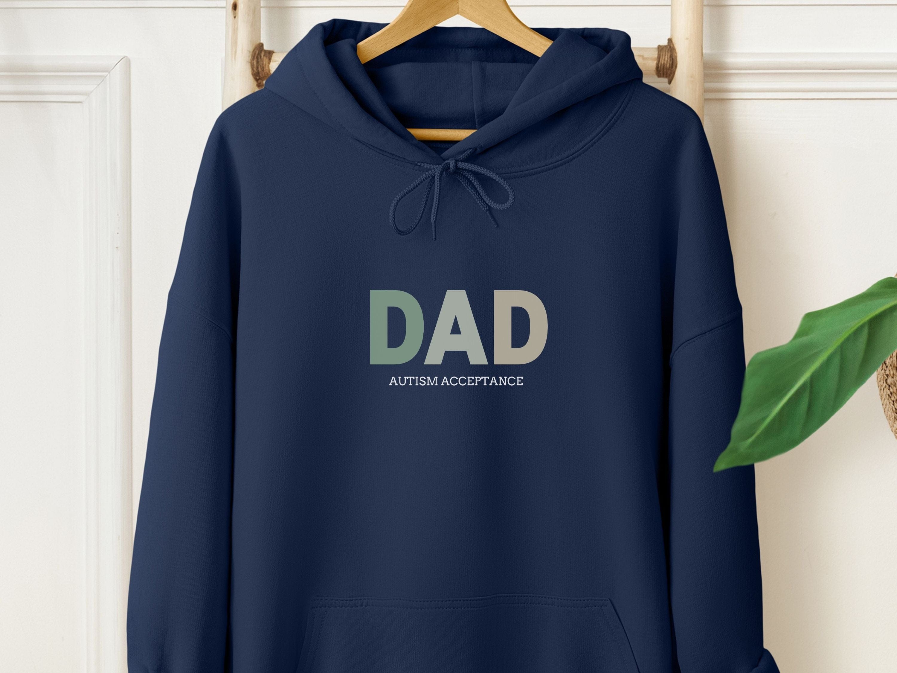 Dad Gradient Men's Hoodie-Navy-Neurodiversity, ADHD & Autism Awareness & Acceptance Hoodie by Daily Bloom