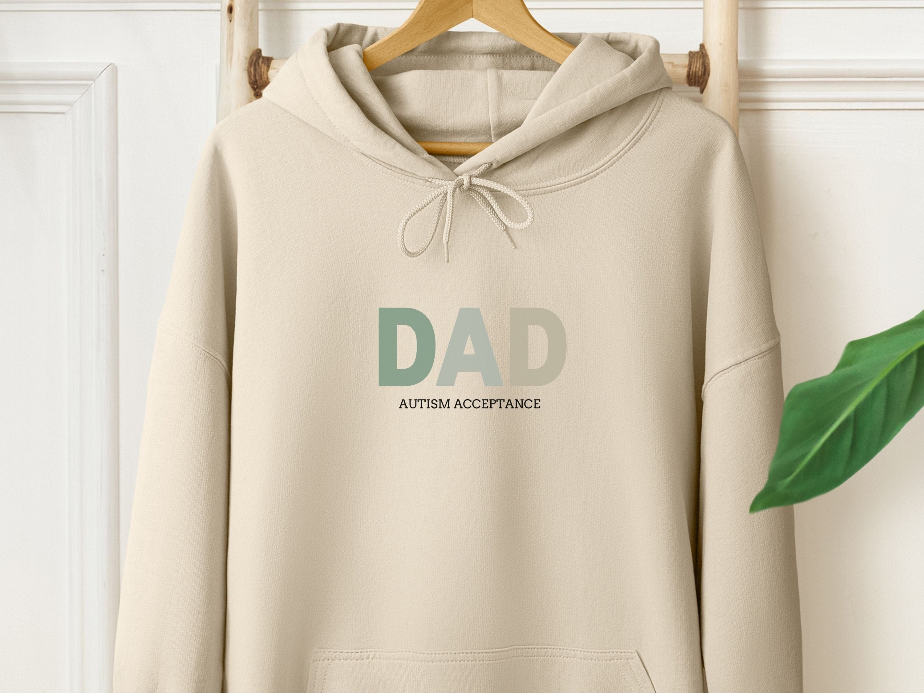 Dad Gradient Men's Hoodie-Sand-Neurodiversity, ADHD & Autism Awareness & Acceptance Hoodie by Daily Bloom