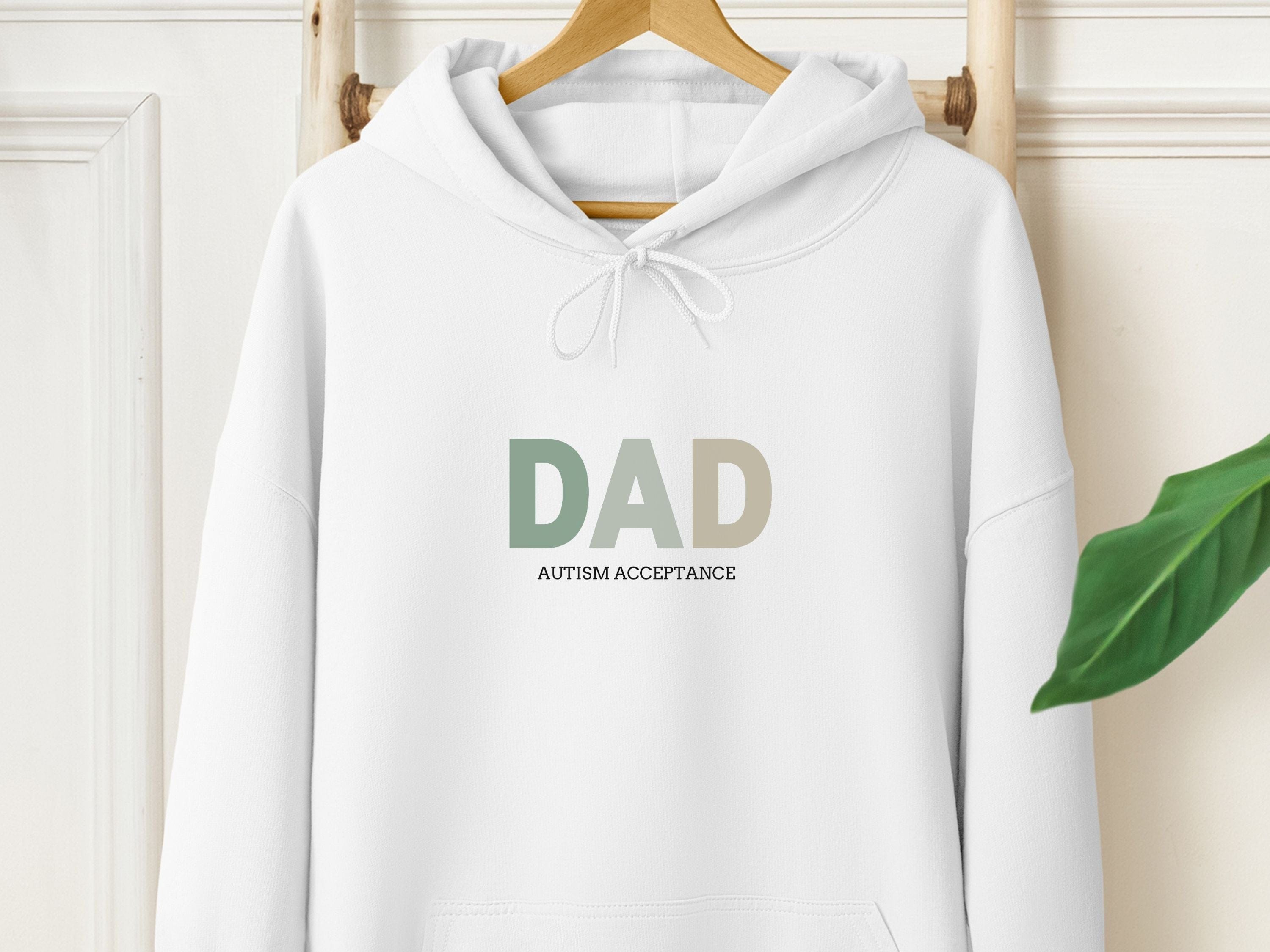 Dad Gradient Men's Hoodie-White-Neurodiversity, ADHD & Autism Awareness & Acceptance Hoodie by Daily Bloom