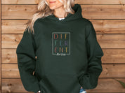 Different Not Less Stacked Letters Hoodie-Neurodiversity, ADHD & Autism Awareness & Acceptance Hoodie by Daily Bloom