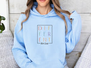 Different Not Less Stacked Letters Hoodie-Neurodiversity, ADHD & Autism Awareness & Acceptance Hoodie by Daily Bloom