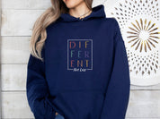 Different Not Less Stacked Letters Hoodie-Neurodiversity, ADHD & Autism Awareness & Acceptance Hoodie by Daily Bloom