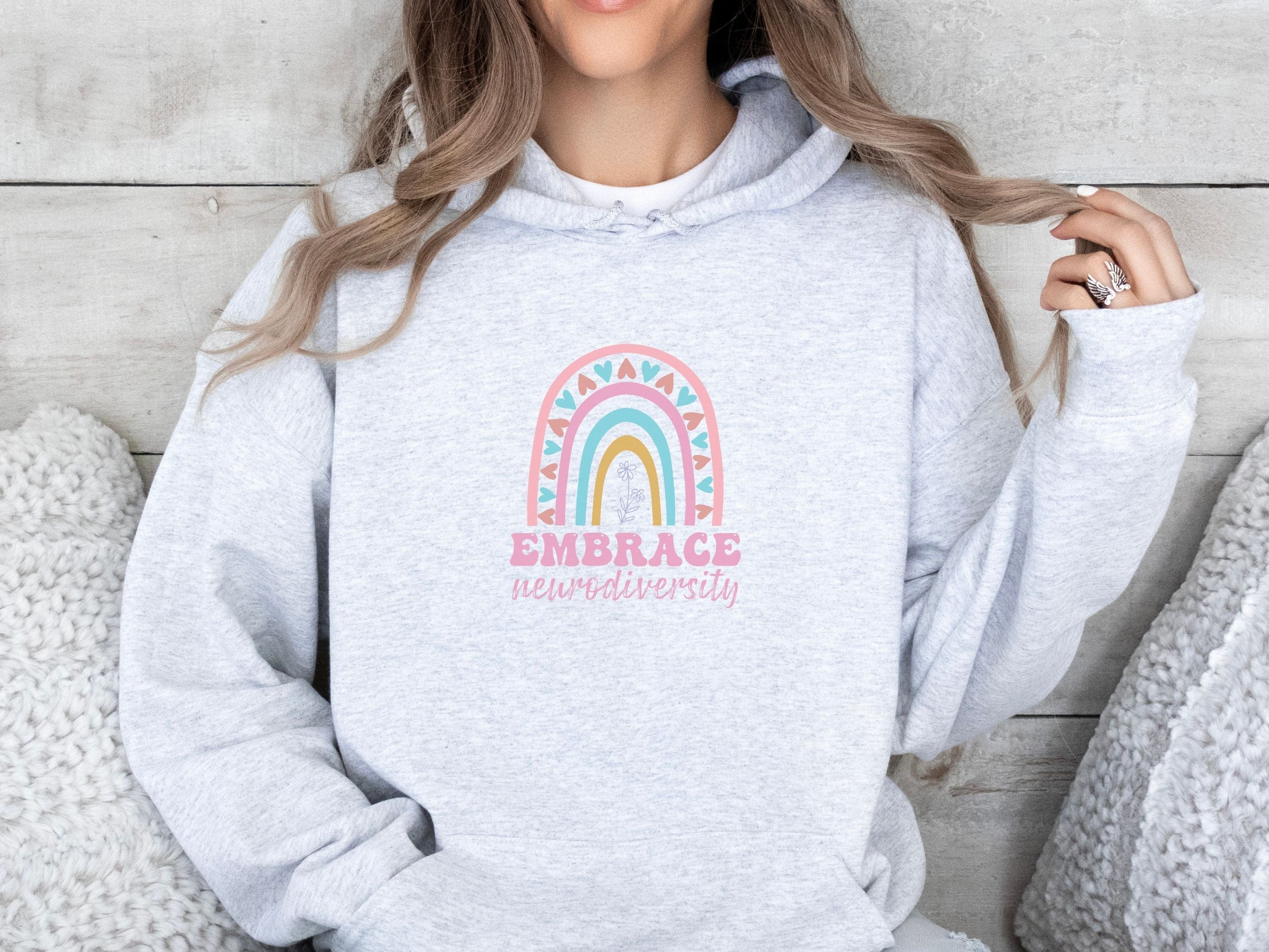 Embrace Neurodiversity Hoodie-Neurodiversity, ADHD & Autism Awareness & Acceptance Hoodie by Daily Bloom