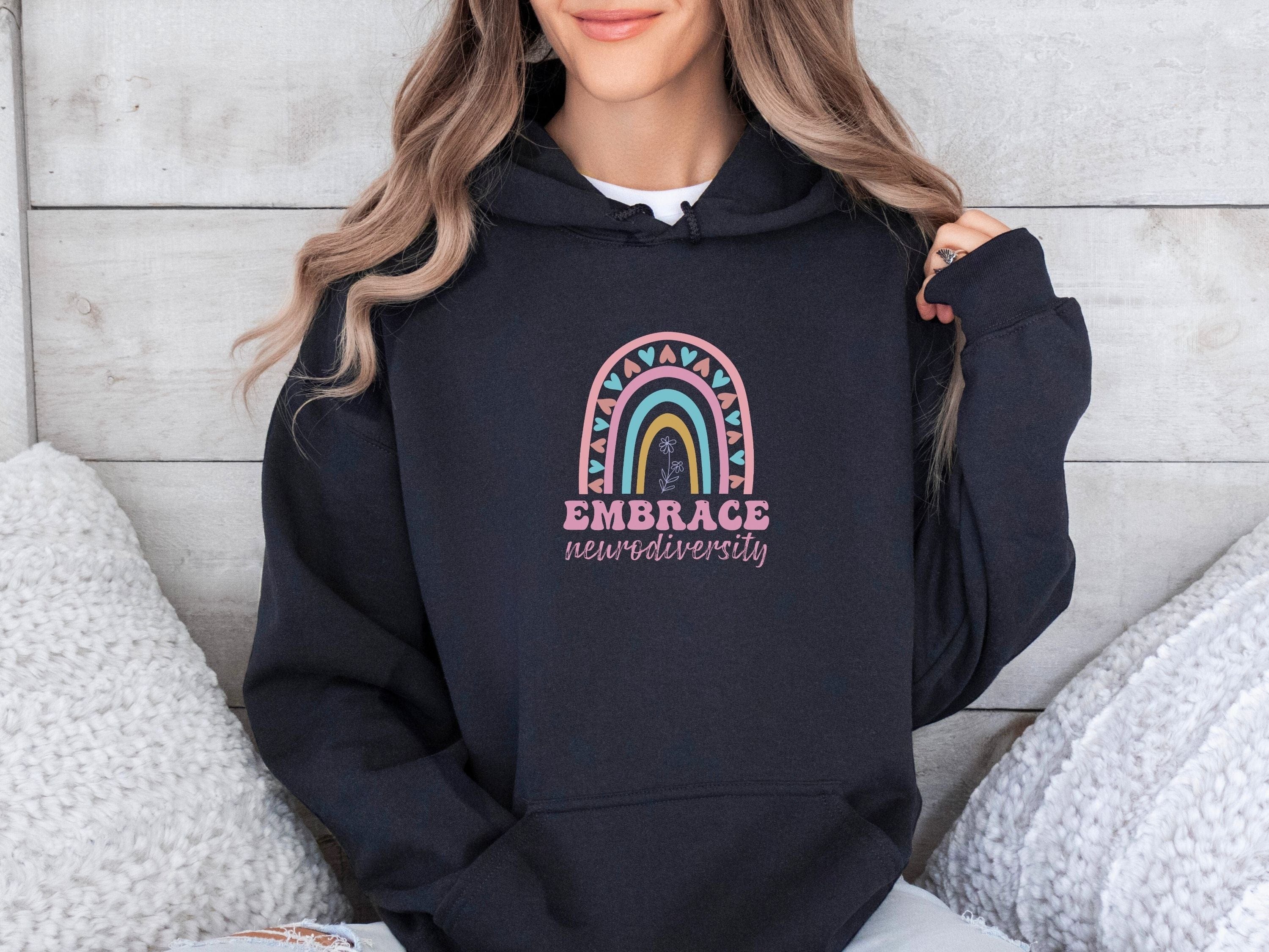 Embrace Neurodiversity Hoodie-Neurodiversity, ADHD & Autism Awareness & Acceptance Hoodie by Daily Bloom