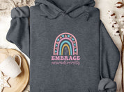 Embrace Neurodiversity Hoodie-Dark Heather-Neurodiversity, ADHD & Autism Awareness & Acceptance Hoodie by Daily Bloom