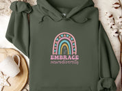 Embrace Neurodiversity Hoodie-Military Green-Neurodiversity, ADHD & Autism Awareness & Acceptance Hoodie by Daily Bloom