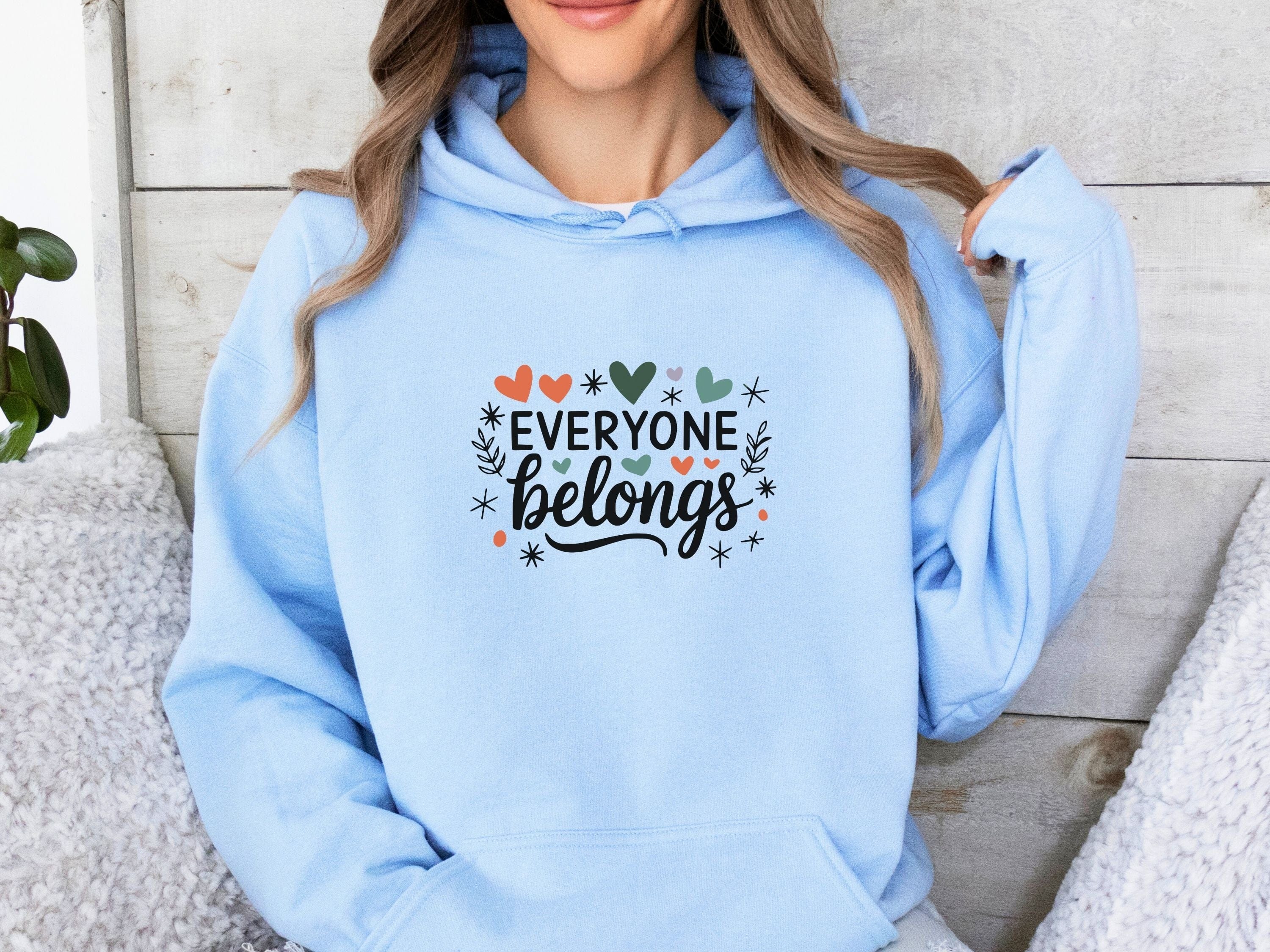 Everyone Belongs Love Hearts Hoodie-Neurodiversity, ADHD & Autism Awareness & Acceptance Hoodie by Daily Bloom