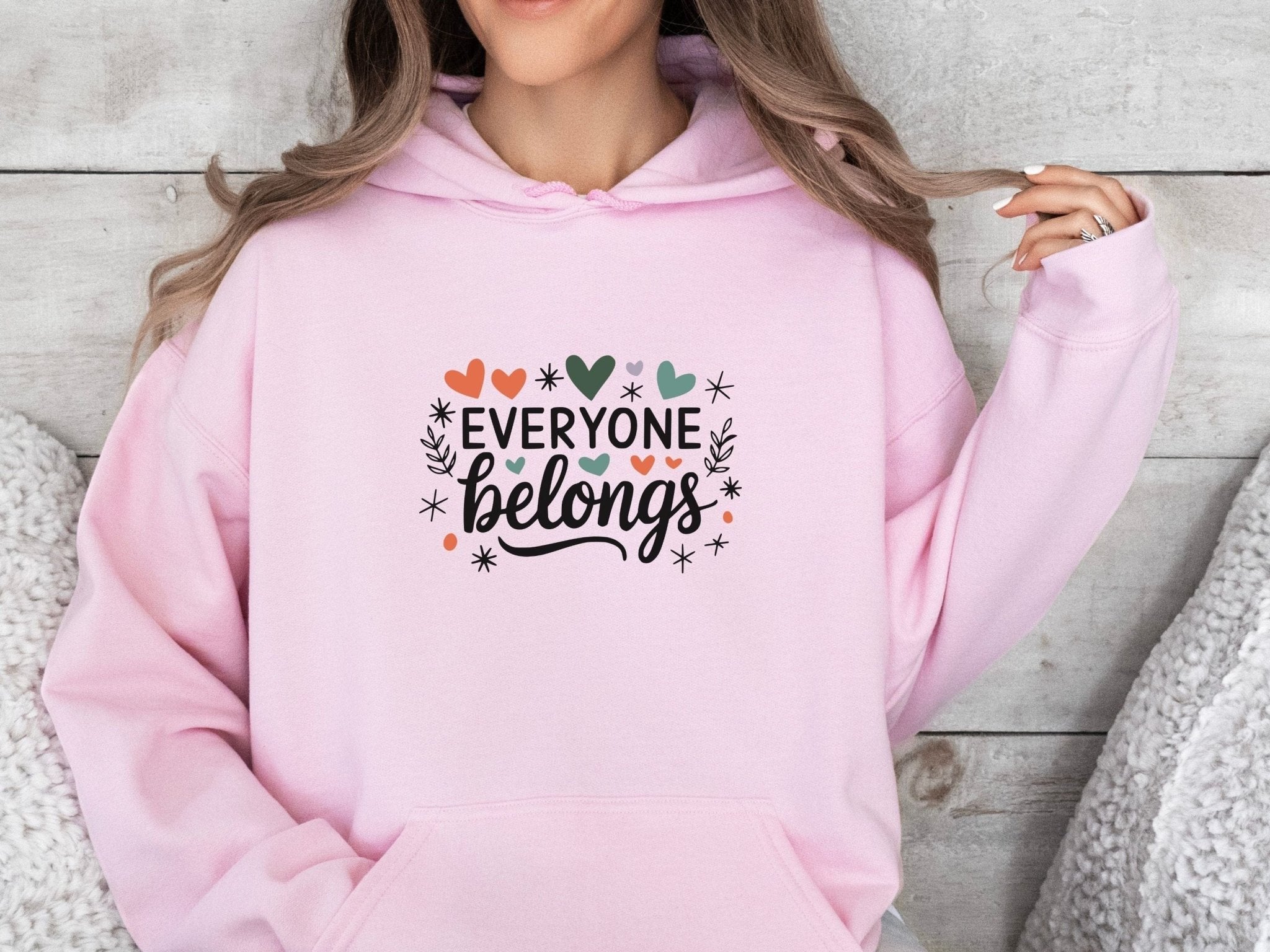 Autism Hoodie - Everyone Belongs Love Hearts Hoodie - Daily Bloom