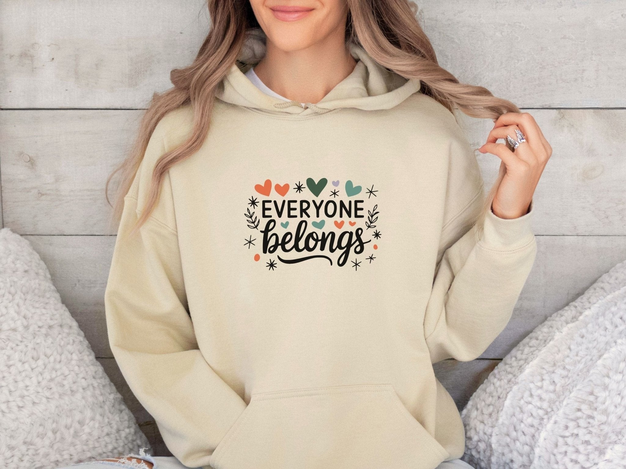 Autism Hoodie - Everyone Belongs Love Hearts Hoodie - Daily Bloom