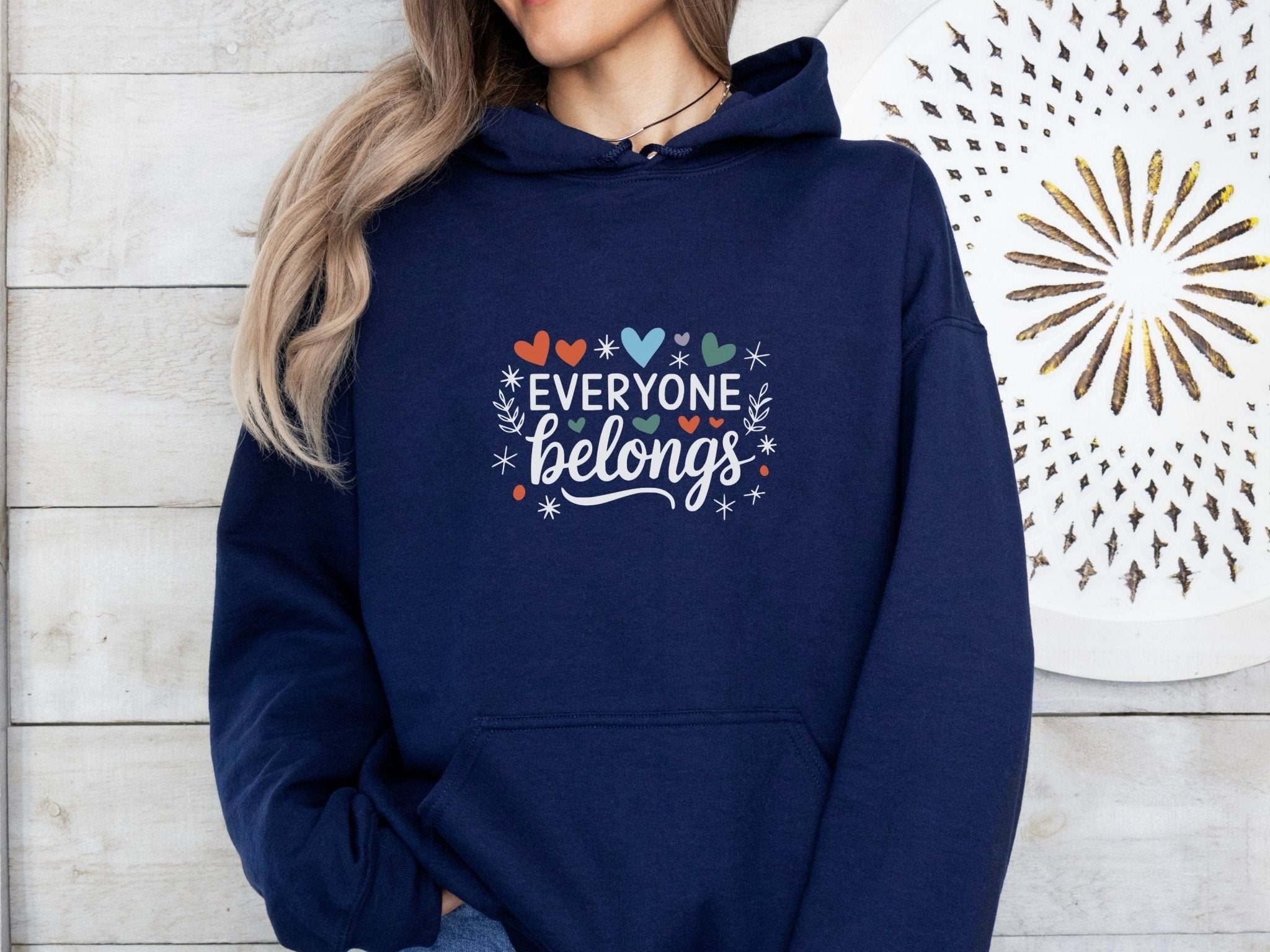 Autism Hoodie - Everyone Belongs Love Hearts Hoodie - Daily Bloom