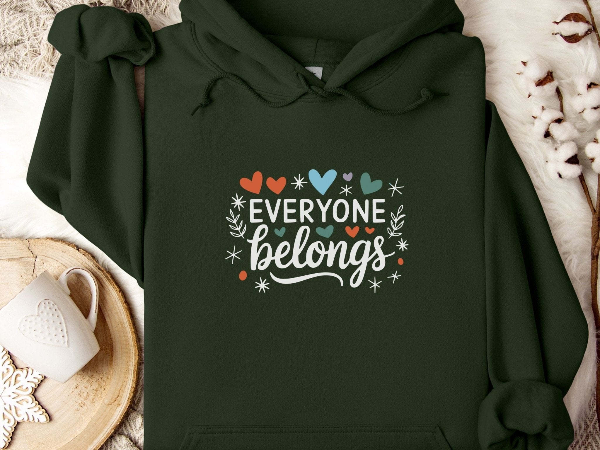 Autism Hoodie - Everyone Belongs Love Hearts Hoodie - Daily Bloom