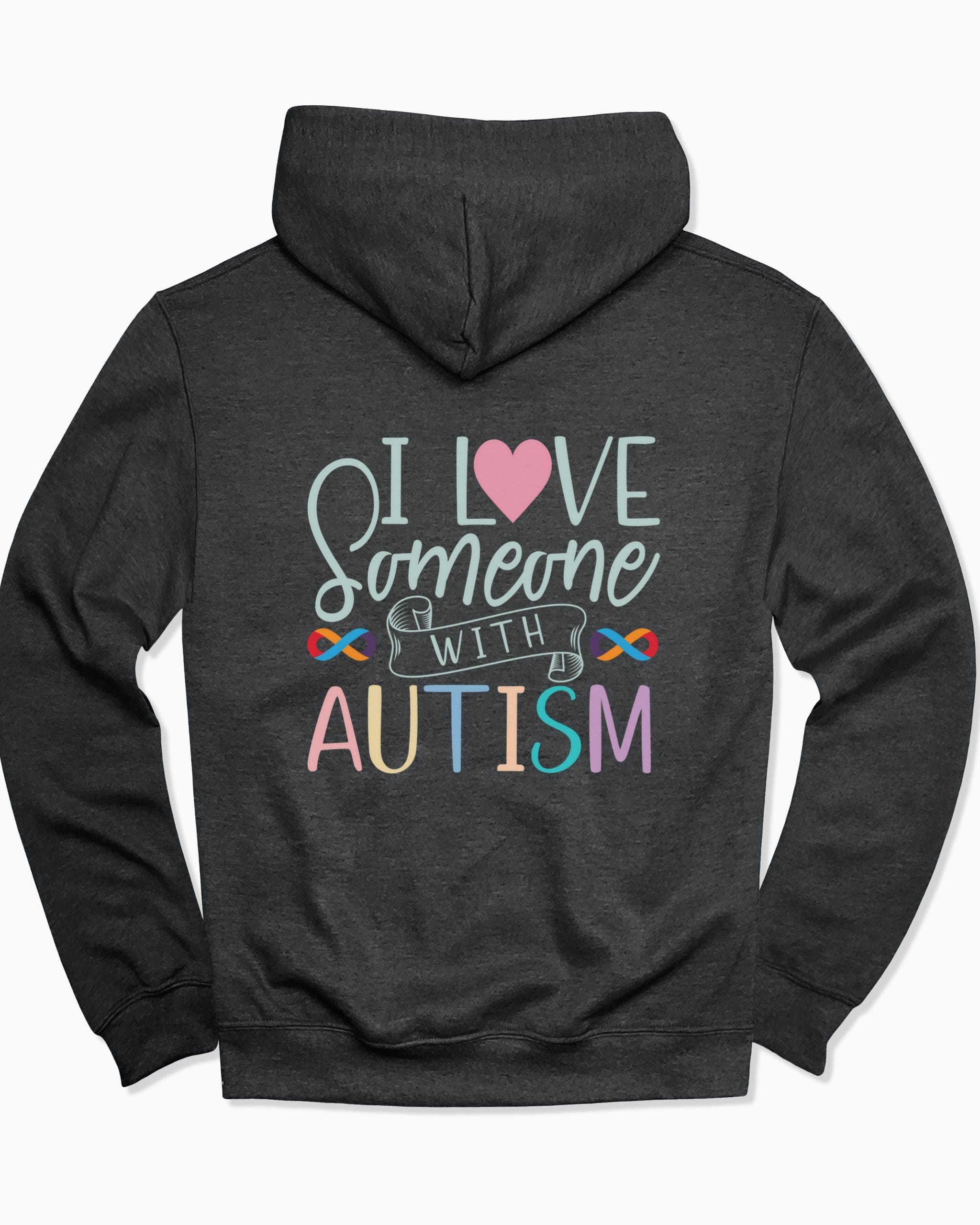 I Love Someone With Autism Hoodie-Dark Heather-Neurodiversity, ADHD & Autism Awareness & Acceptance Hoodie by Daily Bloom