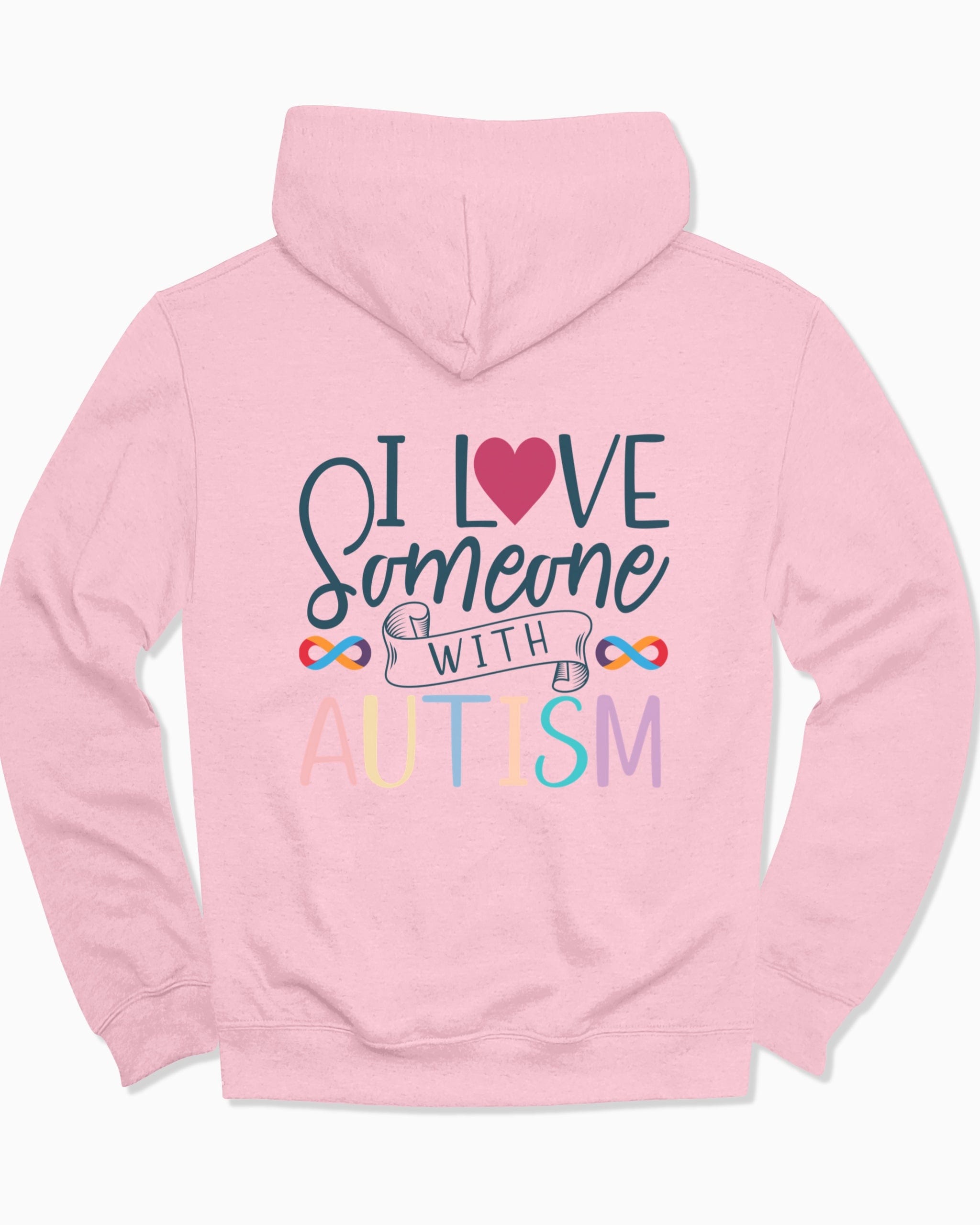 I Love Someone With Autism Hoodie-Light Pink-Neurodiversity, ADHD & Autism Awareness & Acceptance Hoodie by Daily Bloom