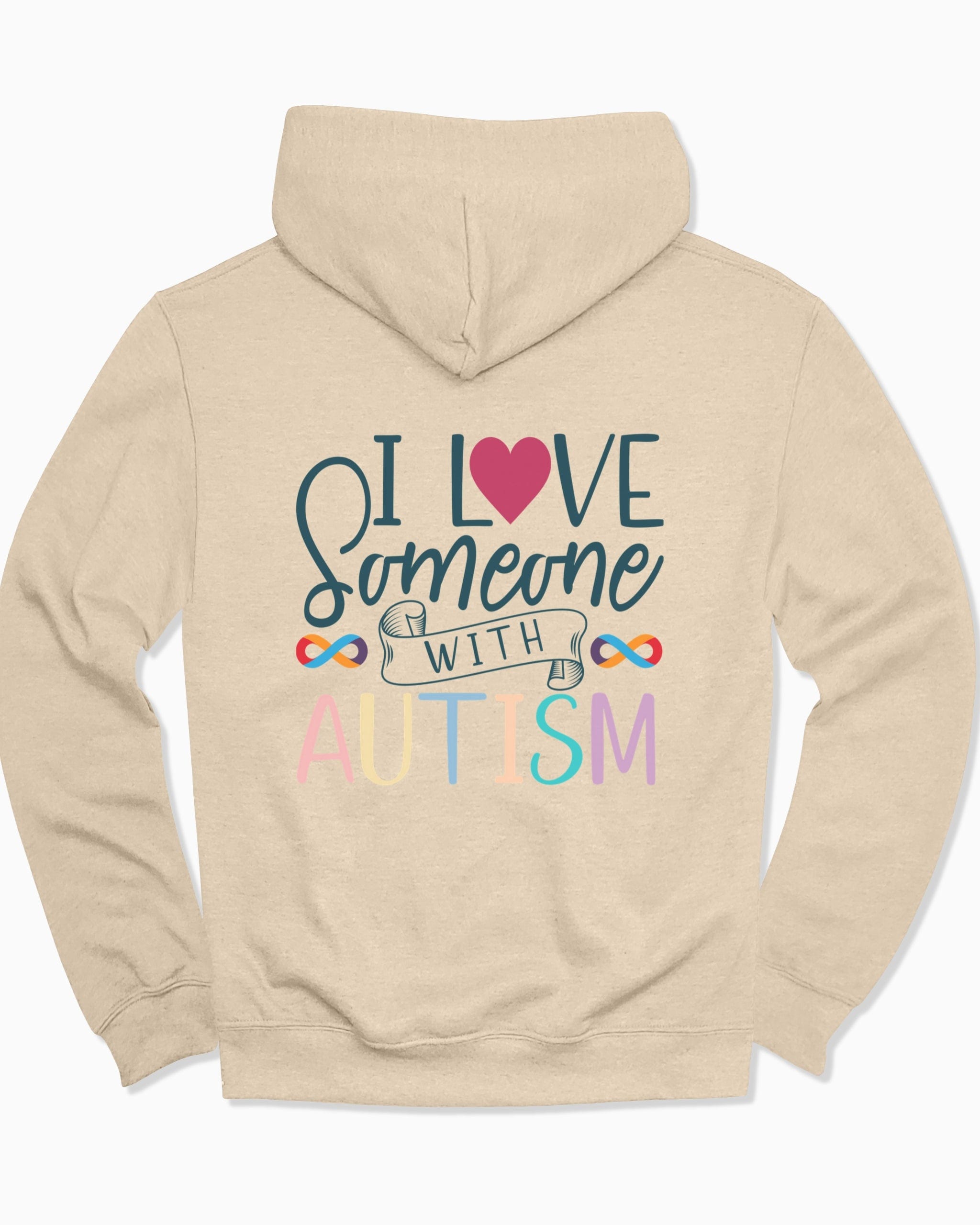 I Love Someone With Autism Hoodie-Sand-Neurodiversity, ADHD & Autism Awareness & Acceptance Hoodie by Daily Bloom