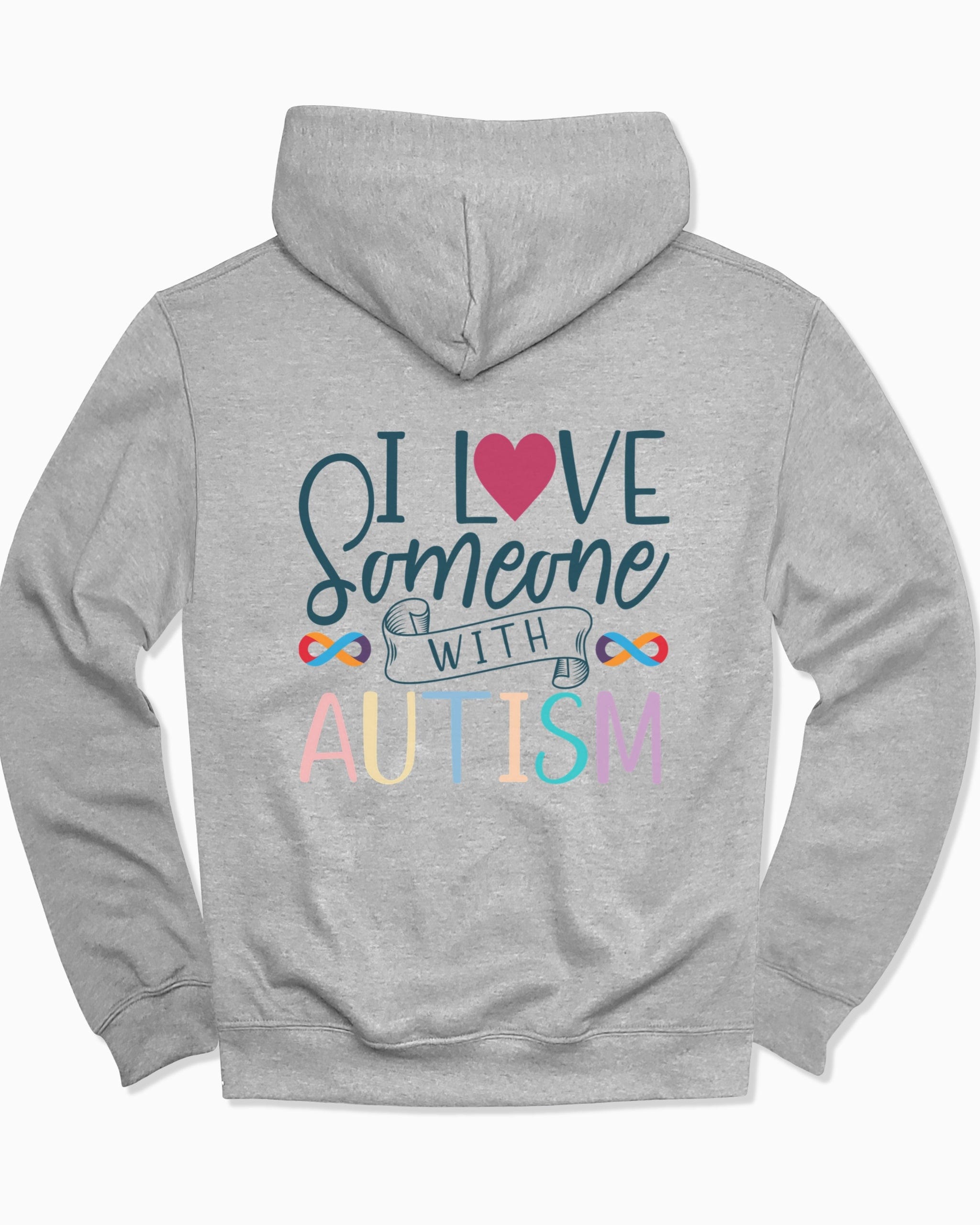 I Love Someone With Autism Hoodie-Sport Grey-Neurodiversity, ADHD & Autism Awareness & Acceptance Hoodie by Daily Bloom