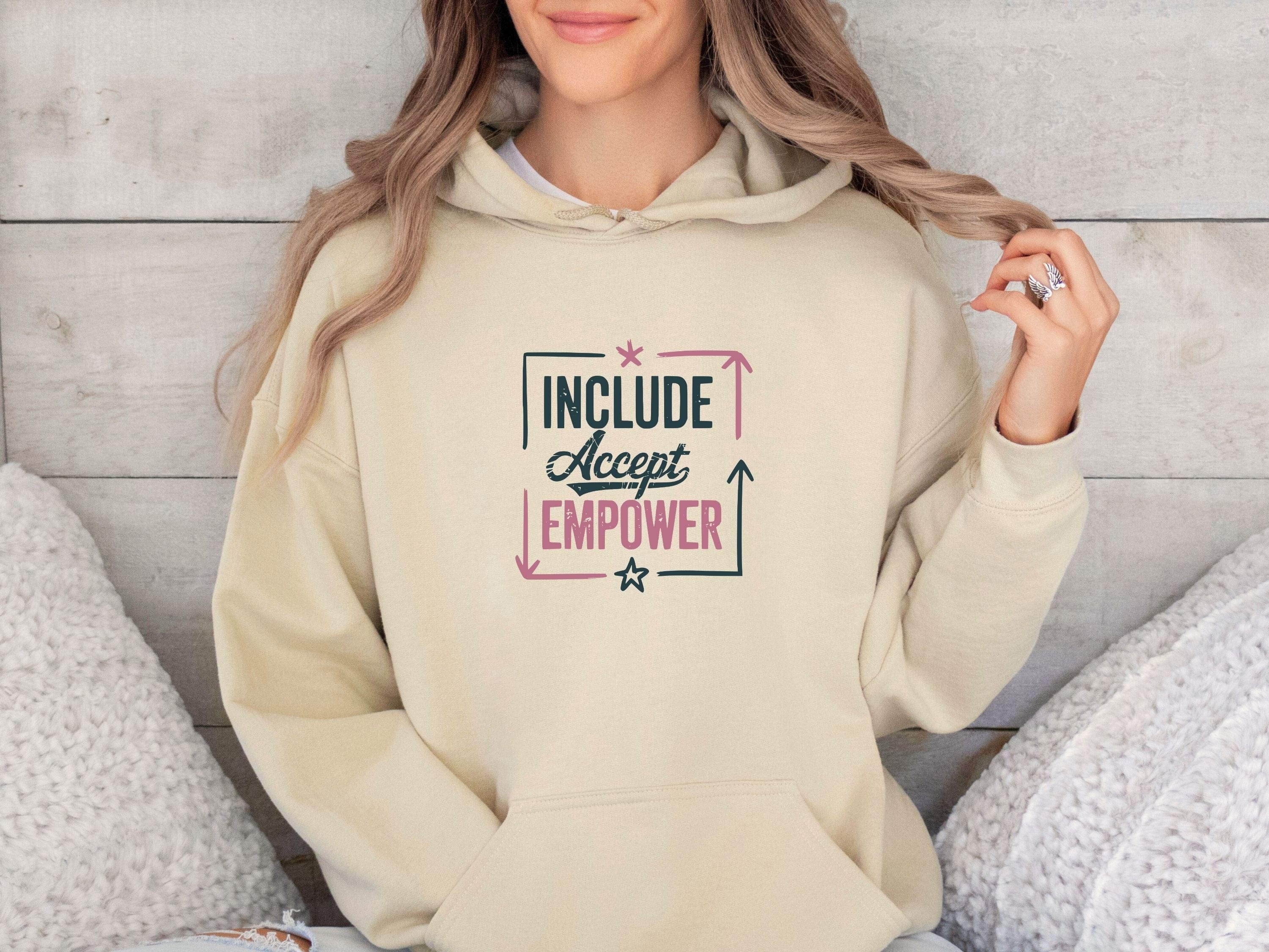 Include Accept Empower Hoodie-Neurodiversity, ADHD & Autism Awareness & Acceptance Hoodie by Daily Bloom