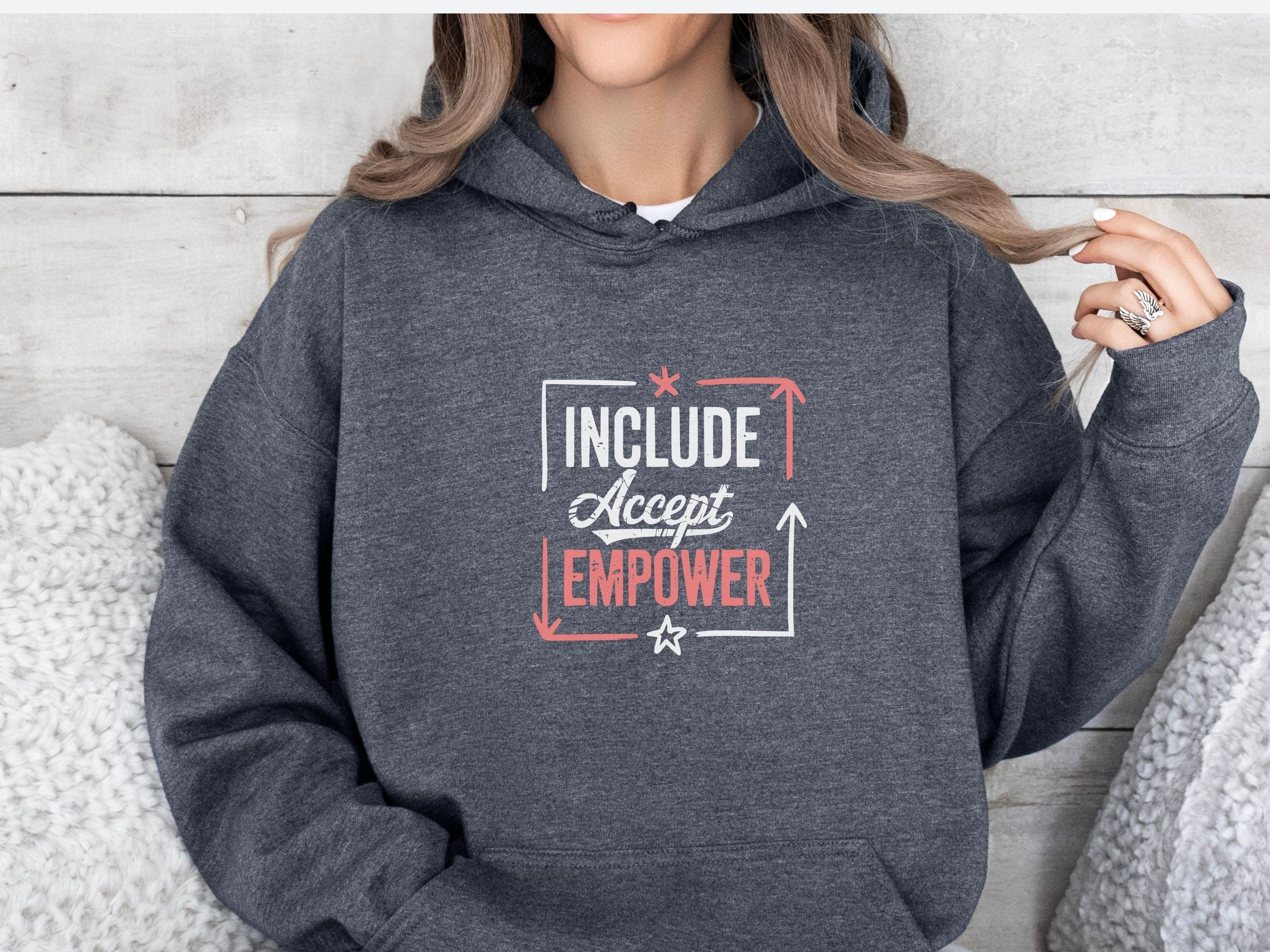 Include Accept Empower Hoodie-Neurodiversity, ADHD & Autism Awareness & Acceptance Hoodie by Daily Bloom