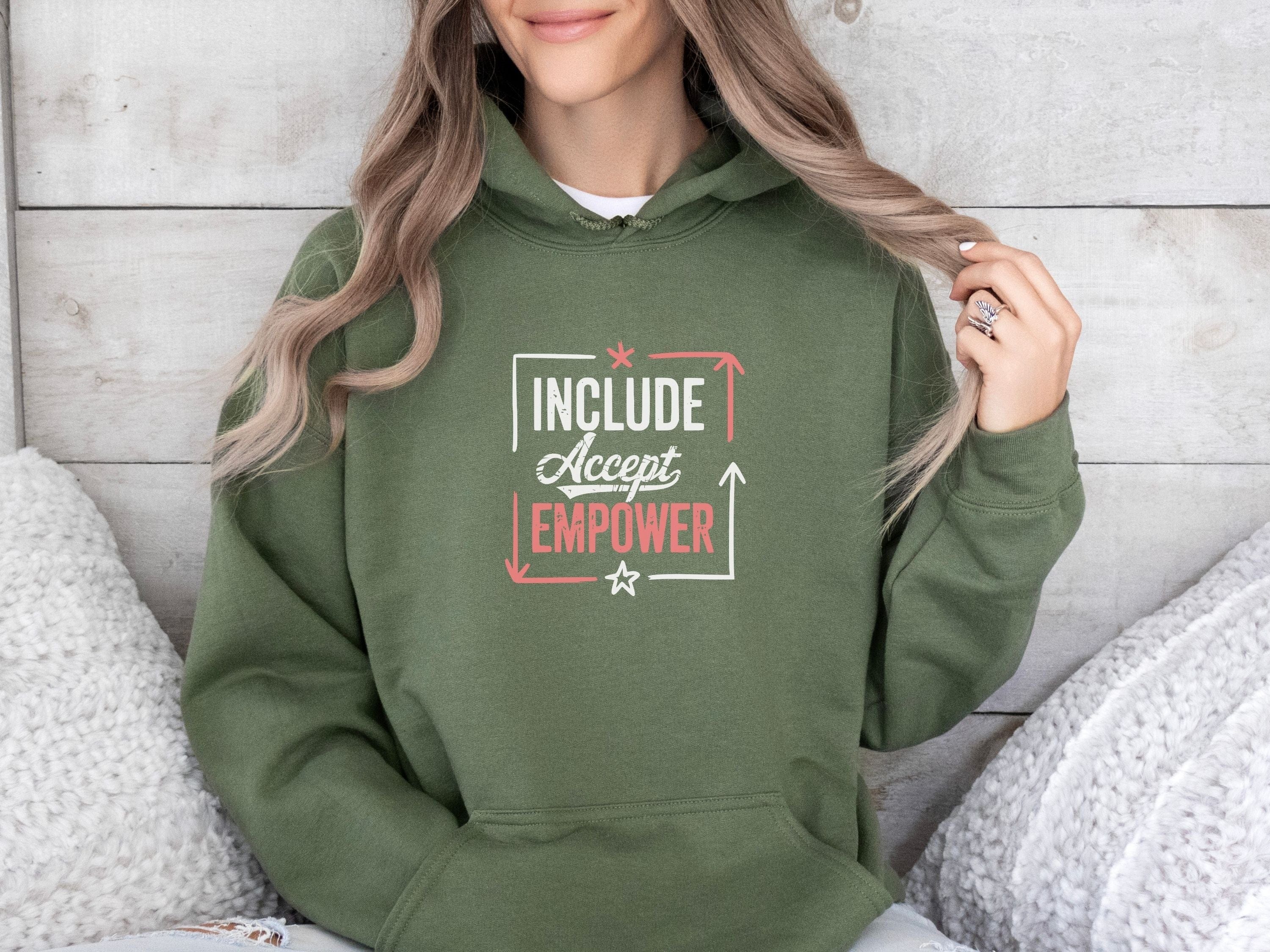 Include Accept Empower Hoodie-Neurodiversity, ADHD & Autism Awareness & Acceptance Hoodie by Daily Bloom