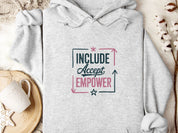 Include Accept Empower Hoodie-Ash-Neurodiversity, ADHD & Autism Awareness & Acceptance Hoodie by Daily Bloom