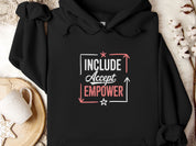 Include Accept Empower Hoodie-Black-Neurodiversity, ADHD & Autism Awareness & Acceptance Hoodie by Daily Bloom