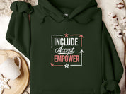 Include Accept Empower Hoodie-Forest Green-Neurodiversity, ADHD & Autism Awareness & Acceptance Hoodie by Daily Bloom