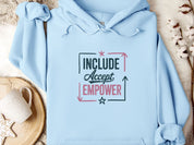 Include Accept Empower Hoodie-Light Blue-Neurodiversity, ADHD & Autism Awareness & Acceptance Hoodie by Daily Bloom