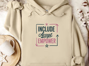 Include Accept Empower Hoodie-Sand-Neurodiversity, ADHD & Autism Awareness & Acceptance Hoodie by Daily Bloom