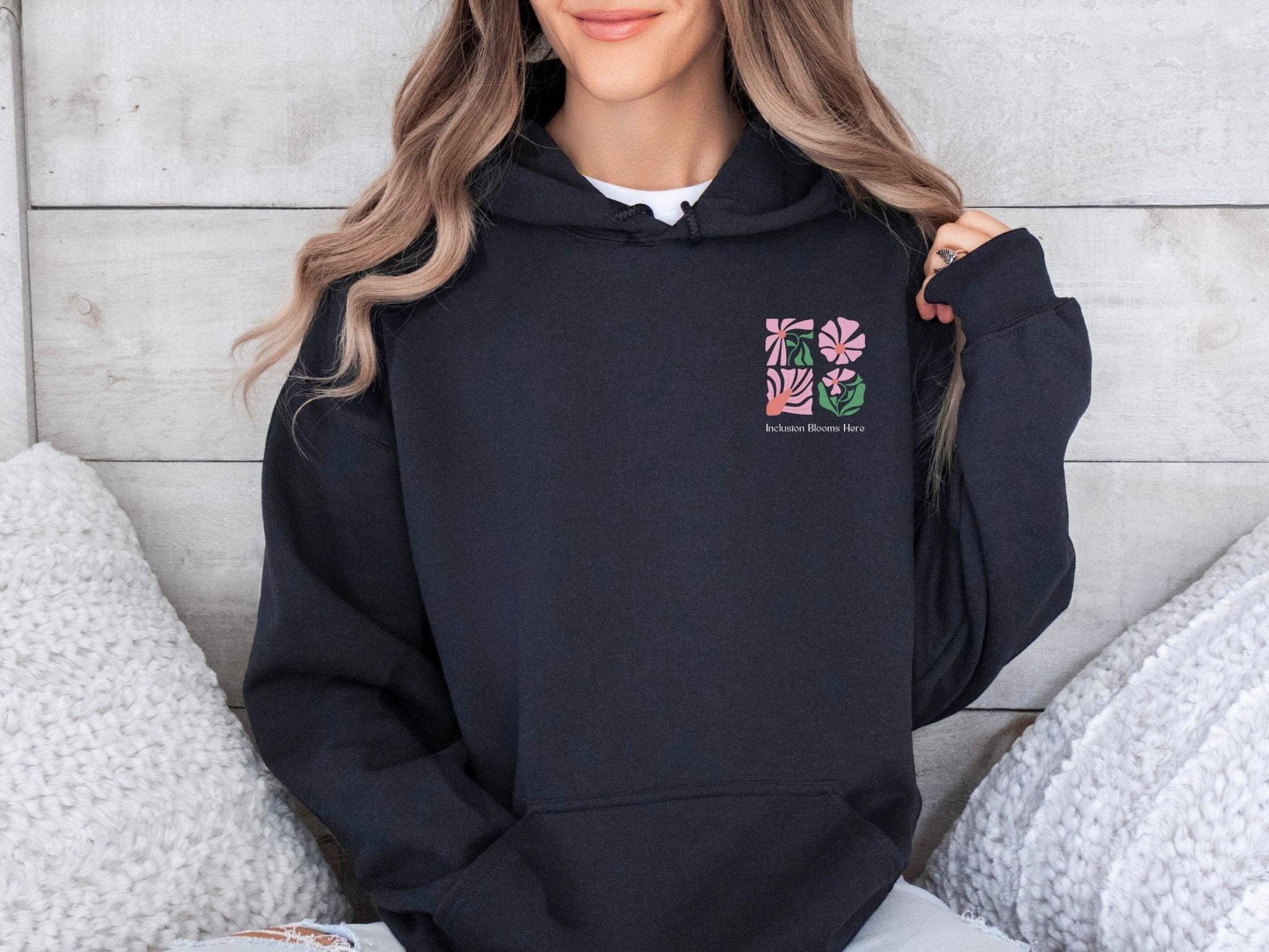Autism Hoodie - Inclusion Blooms Here Hoodie - Daily Bloom
