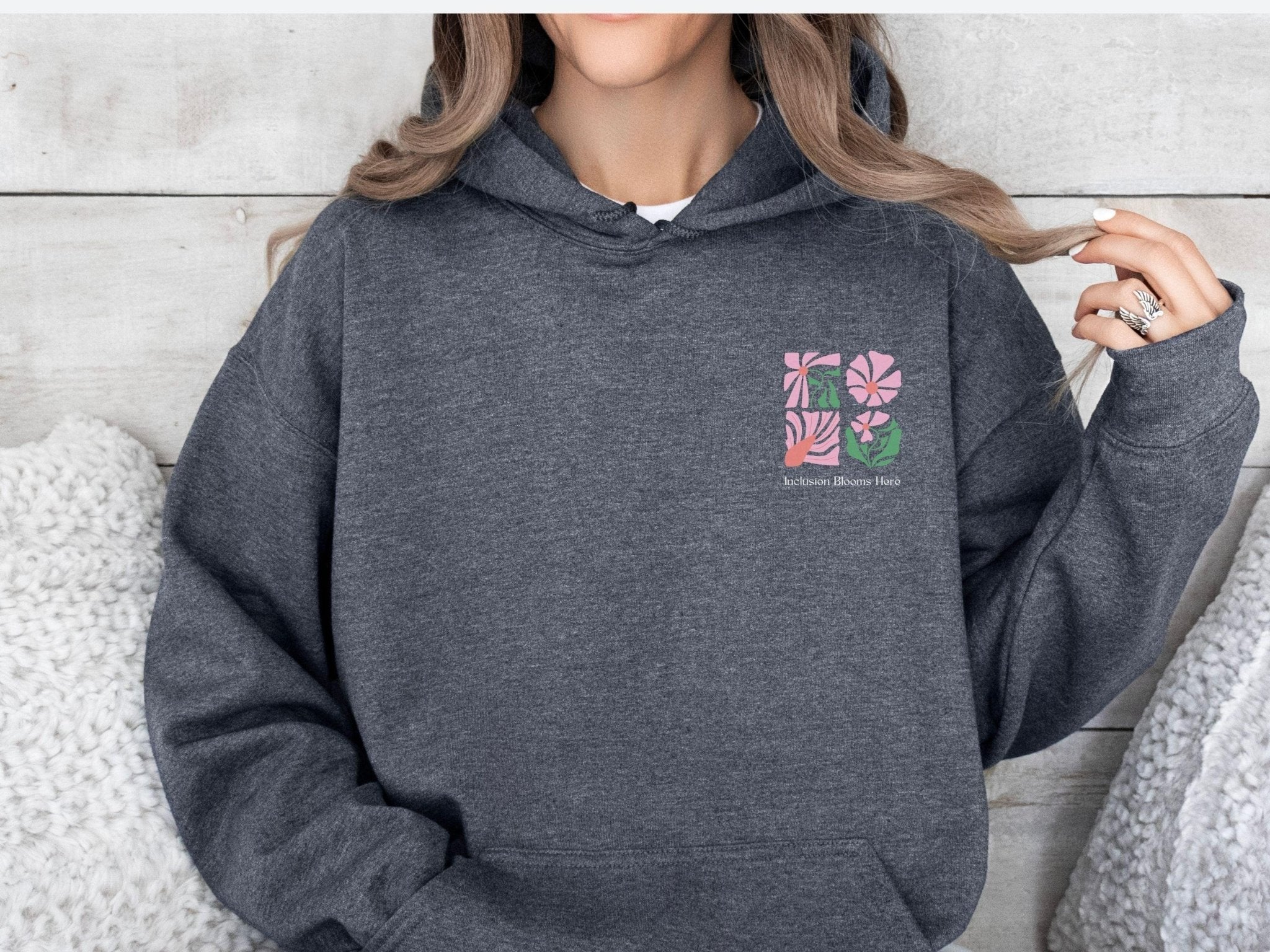 Autism Hoodie - Inclusion Blooms Here Hoodie - Daily Bloom