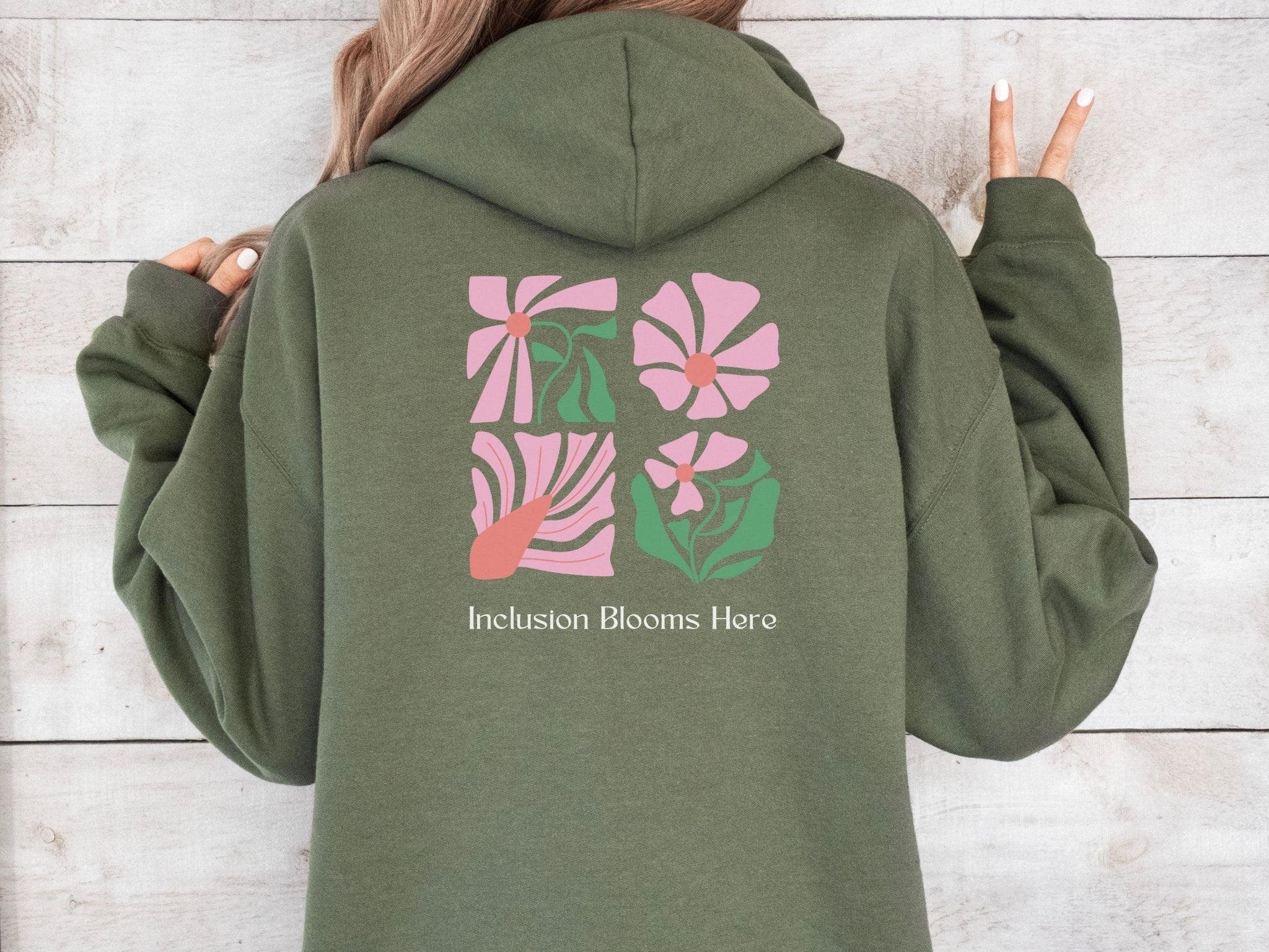 Autism Hoodie - Inclusion Blooms Here Hoodie - Daily Bloom