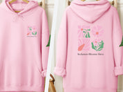 Inclusion Blooms Here Hoodie-Light Pink-Neurodiversity, ADHD & Autism Awareness & Acceptance Hoodie by Daily Bloom
