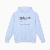 Autism Hoodie By Daily Bloom Inclusion Definition Comfort Colors Lightweight Hoodie Hydrangea / S