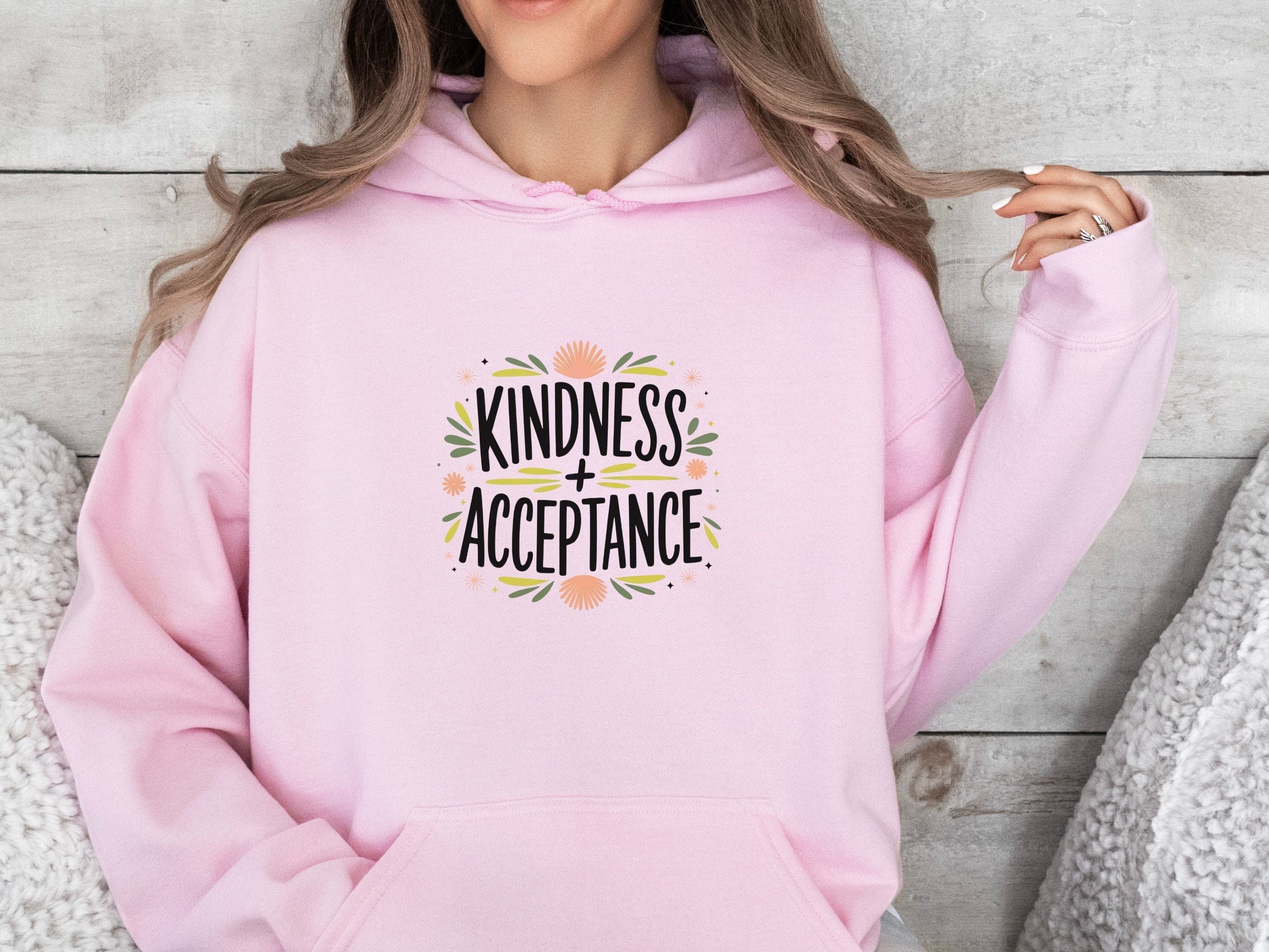 Kindness + Acceptance Hoodie-Neurodiversity, ADHD & Autism Awareness & Acceptance Hoodie by Daily Bloom