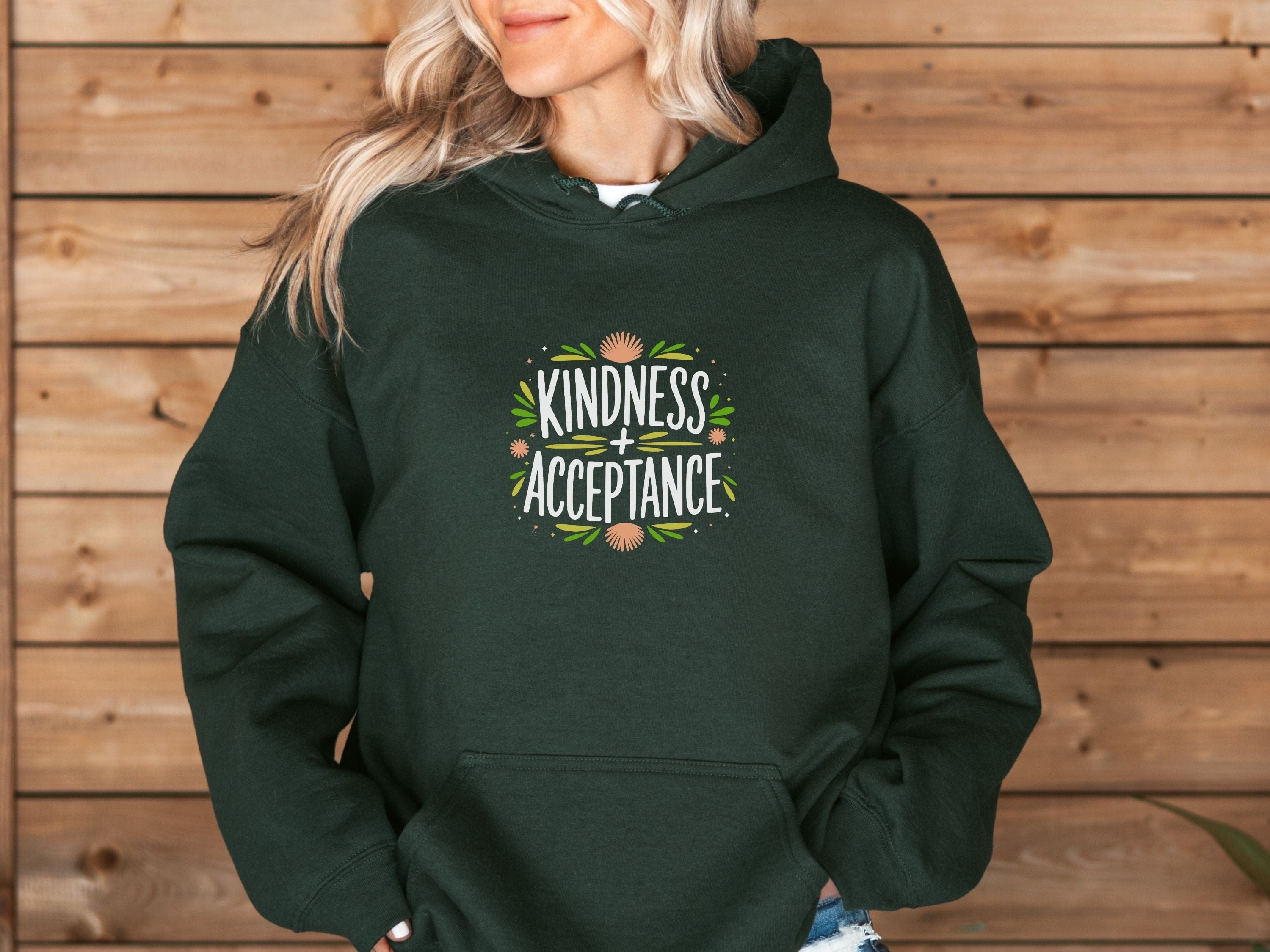 Kindness + Acceptance Hoodie-Neurodiversity, ADHD & Autism Awareness & Acceptance Hoodie by Daily Bloom