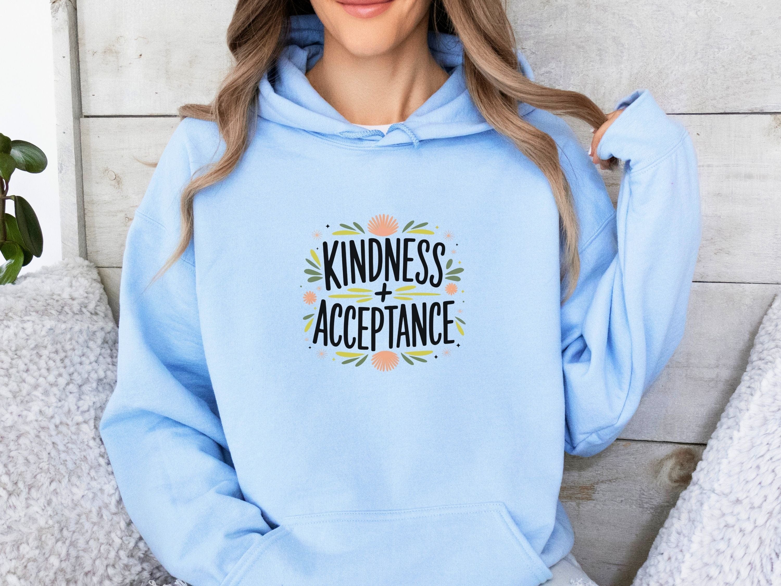 Kindness + Acceptance Hoodie-Neurodiversity, ADHD & Autism Awareness & Acceptance Hoodie by Daily Bloom