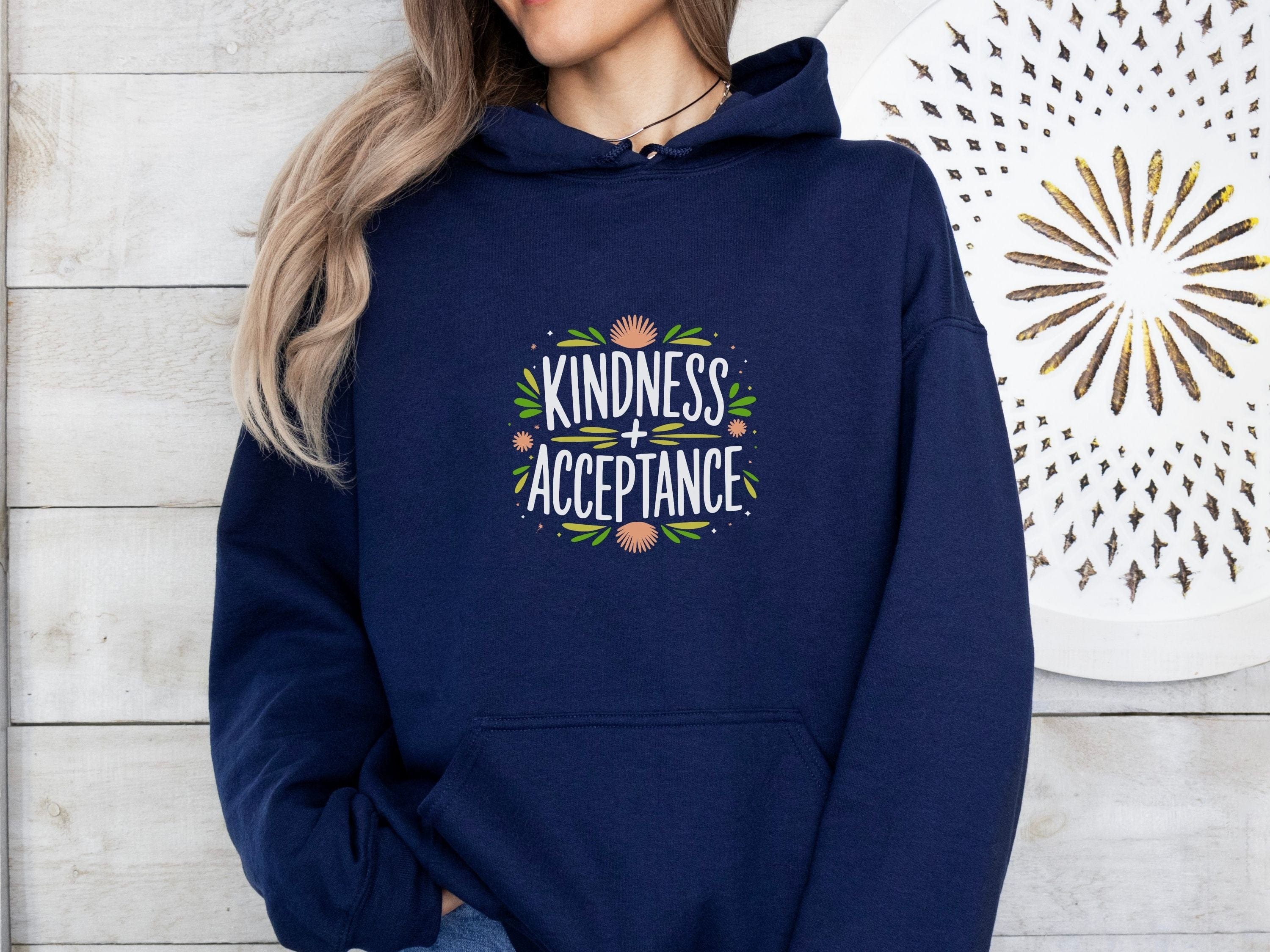 Kindness + Acceptance Hoodie-Neurodiversity, ADHD & Autism Awareness & Acceptance Hoodie by Daily Bloom