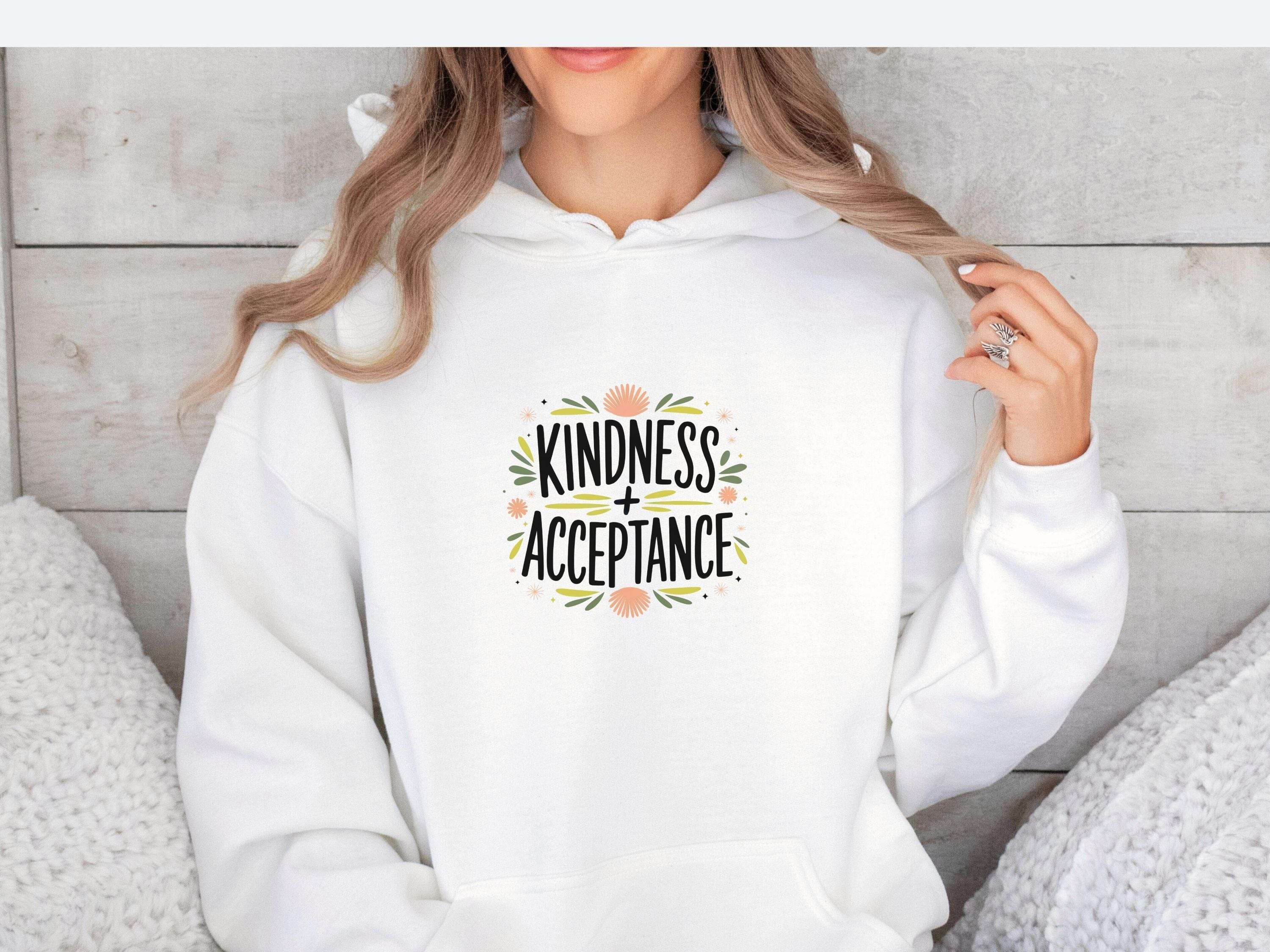 Kindness + Acceptance Hoodie-Neurodiversity, ADHD & Autism Awareness & Acceptance Hoodie by Daily Bloom