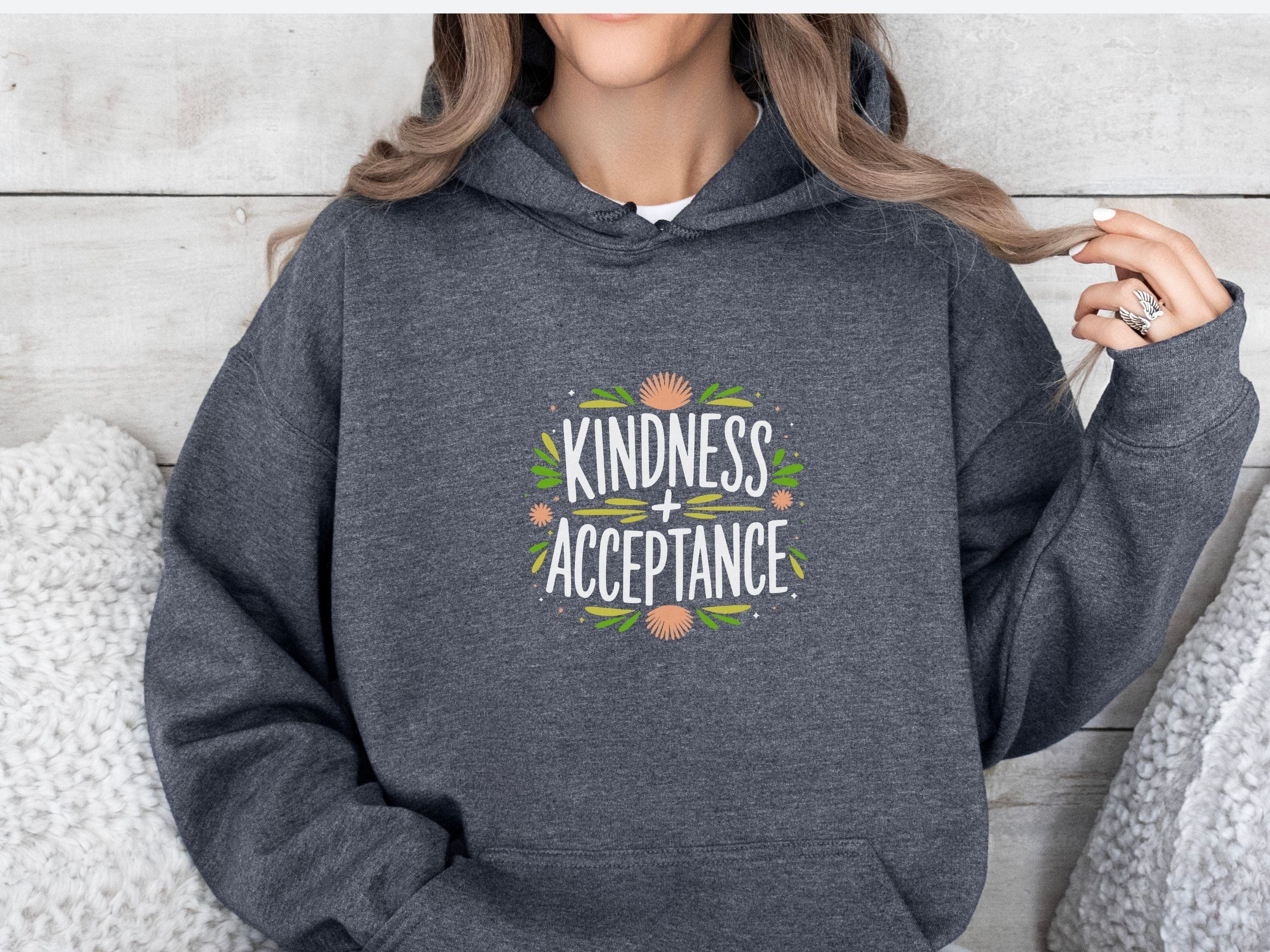 Kindness + Acceptance Hoodie-Neurodiversity, ADHD & Autism Awareness & Acceptance Hoodie by Daily Bloom