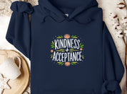 Kindness + Acceptance Hoodie-Navy-Neurodiversity, ADHD & Autism Awareness & Acceptance Hoodie by Daily Bloom