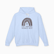 Autism Hoodie By Daily Bloom Life Happens Visuals Help Comfort Colors Lightweight Hoodie Hydrangea / S
